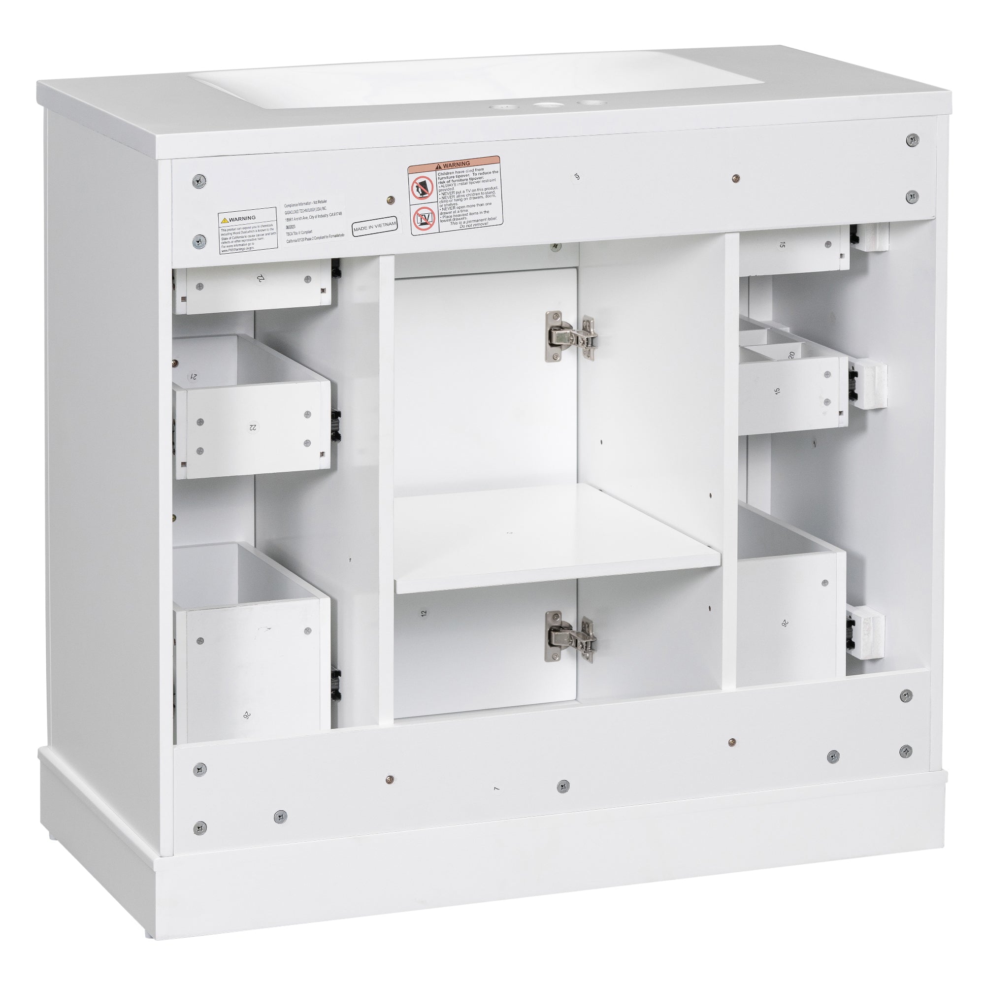 30 in. W x 72 in. H Freestanding Bathroom Cabinet in White with Adjustable Shelf and Drawer