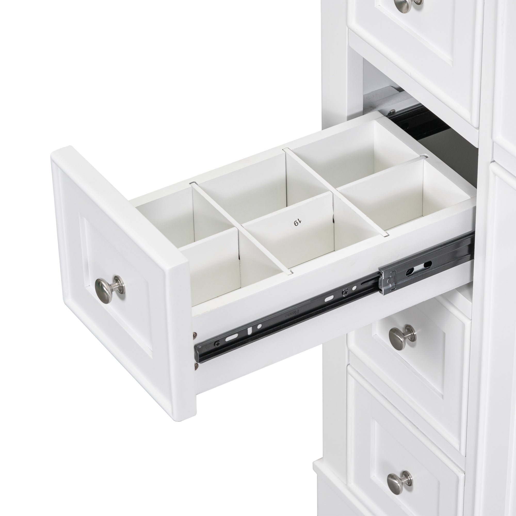 30 in. W x 72 in. H Freestanding Bathroom Cabinet in White with Adjustable Shelf and Drawer