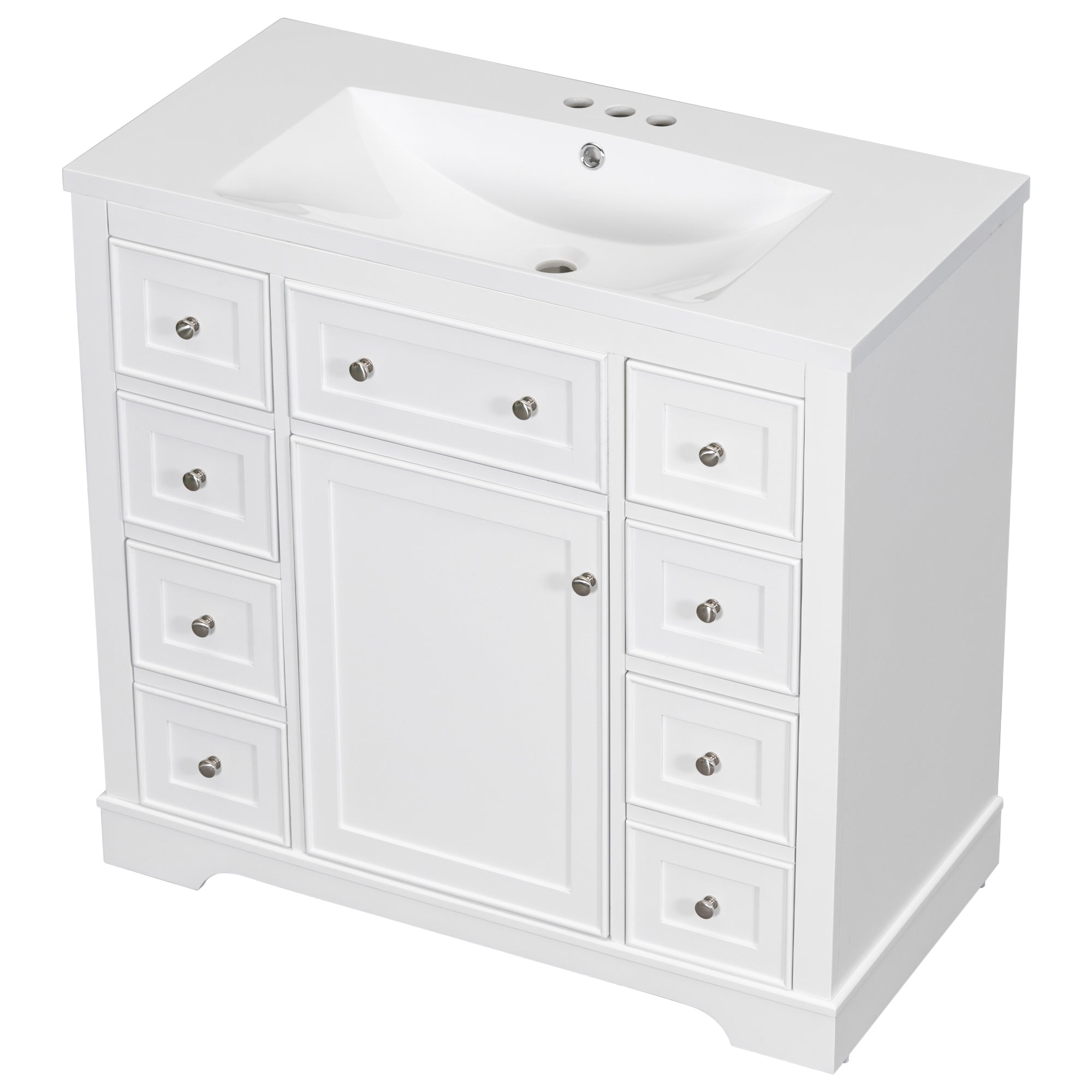 30 in. W x 72 in. H Freestanding Bathroom Cabinet in White with Adjustable Shelf and Drawer