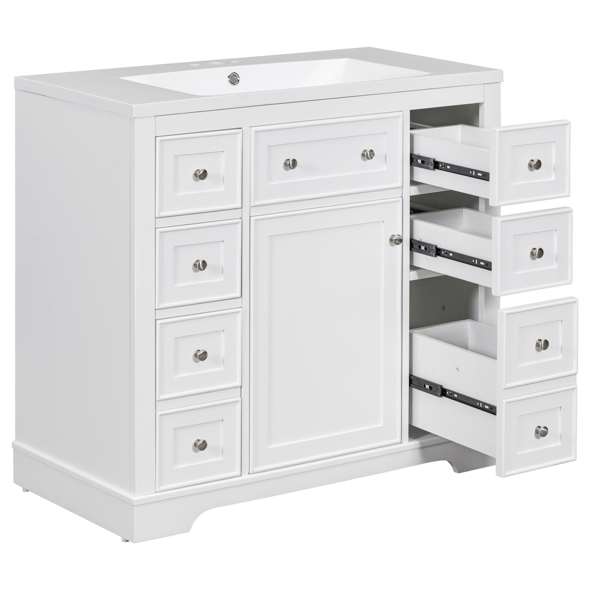30 in. W x 72 in. H Freestanding Bathroom Cabinet in White with Adjustable Shelf and Drawer