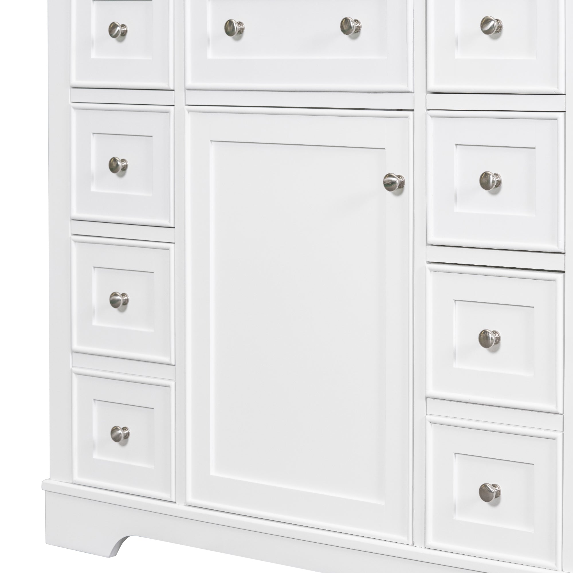30 in. W x 72 in. H Freestanding Bathroom Cabinet in White with Adjustable Shelf and Drawer