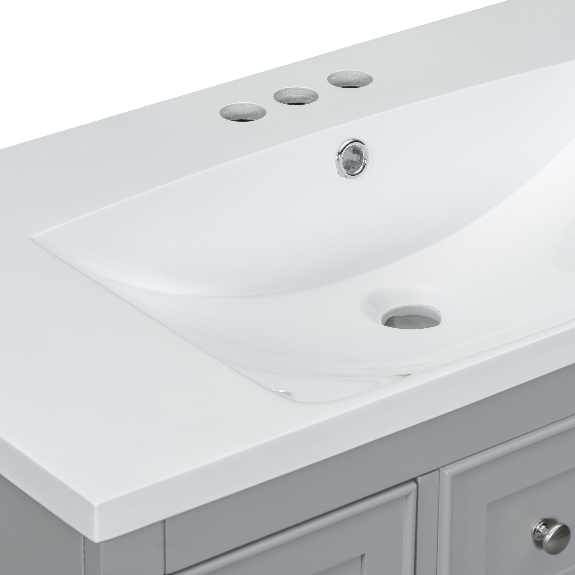 36 Inch Freestanding Bathroom Vanity Set  with Drawers and Ceramic Sink