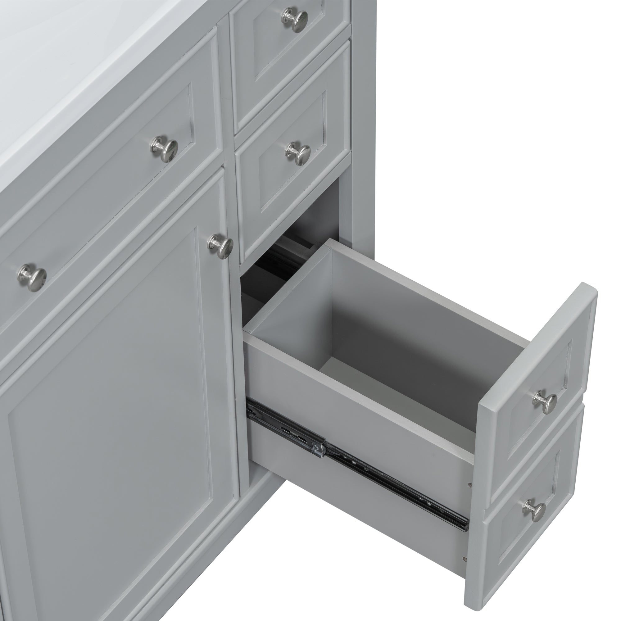 36 Inch Freestanding Bathroom Vanity Set  with Drawers and Ceramic Sink