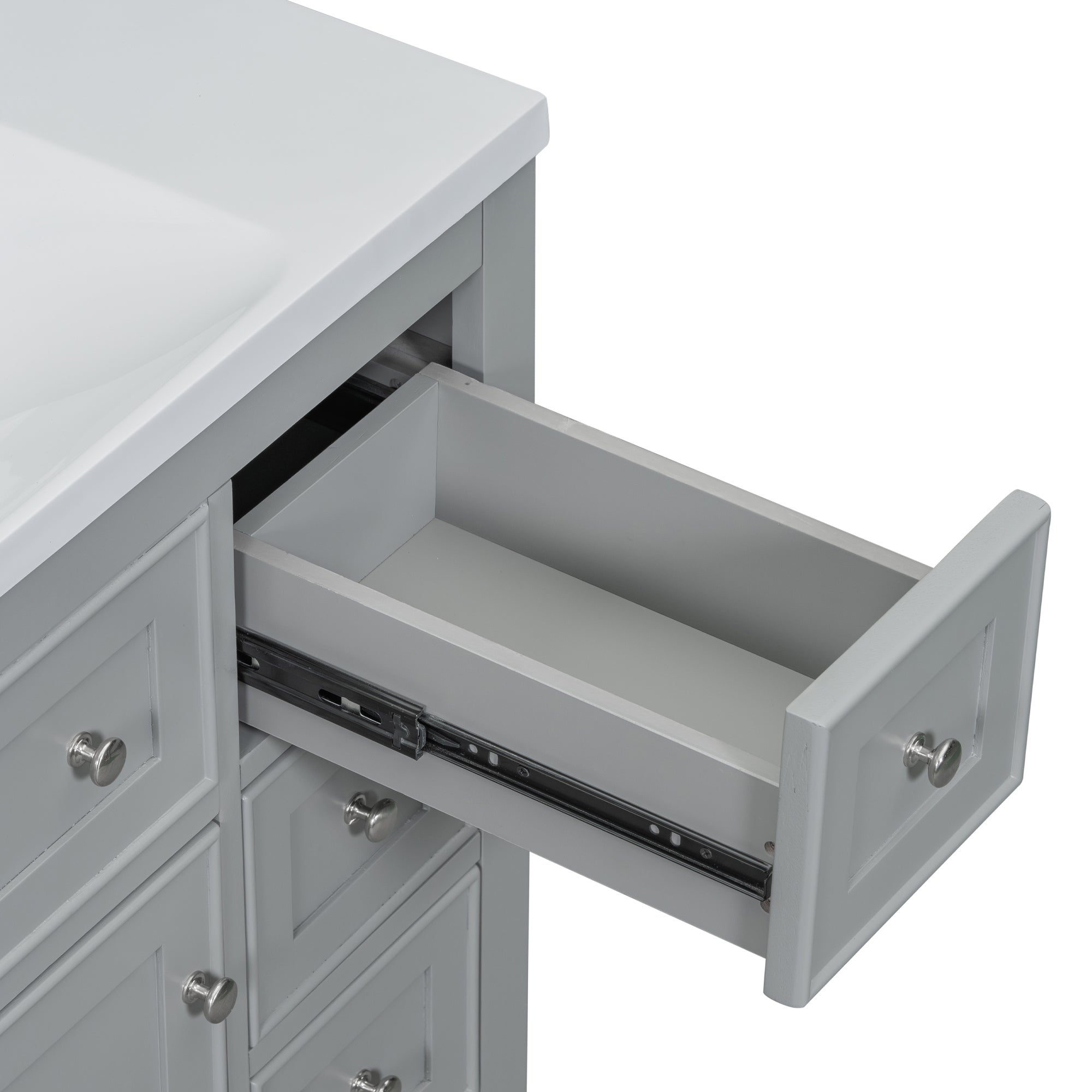 36 Inch Freestanding Bathroom Vanity Set  with Drawers and Ceramic Sink