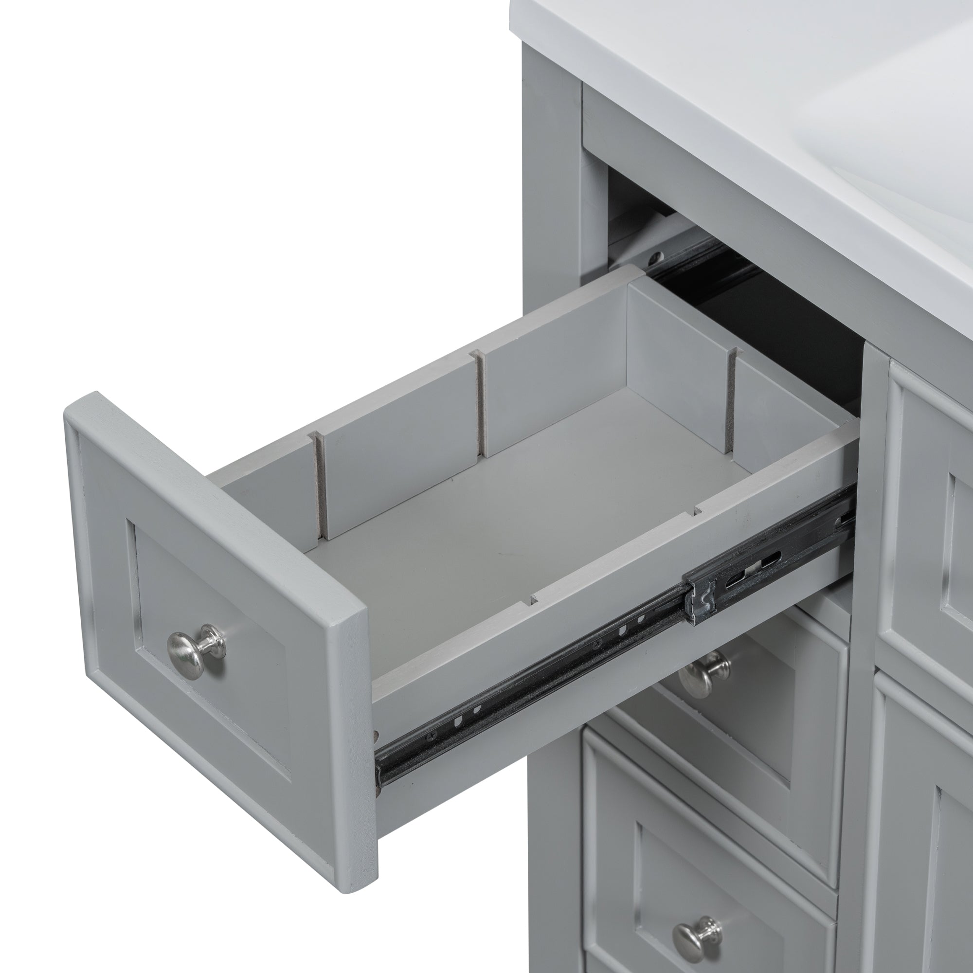 36 Inch Freestanding Bathroom Vanity Set  with Drawers and Ceramic Sink