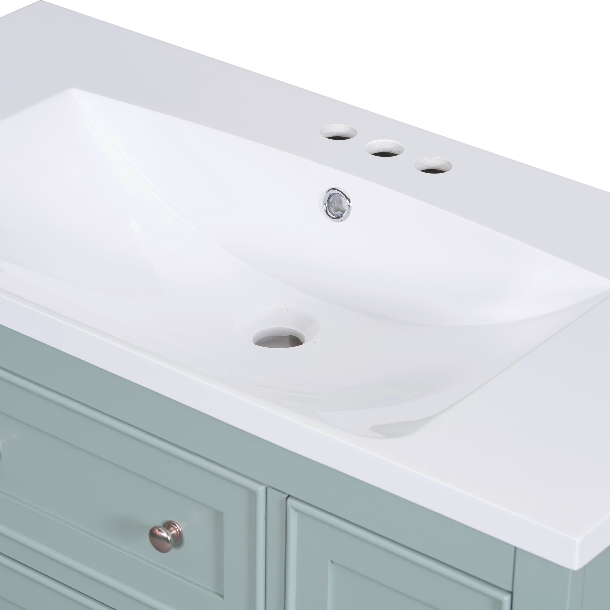 36 Inch Freestanding Bathroom Vanity Set  with Drawers and Ceramic Sink