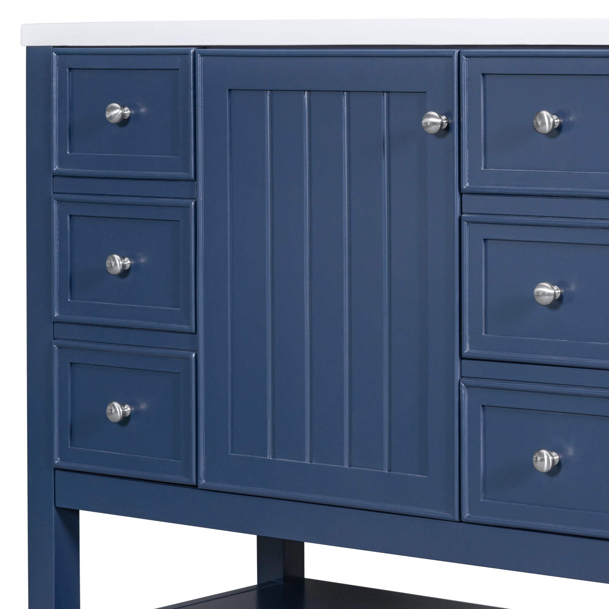 30 in. W x 72 in. H Freestanding Bathroom Cabinet in White with Adjustable Shelf and Drawer