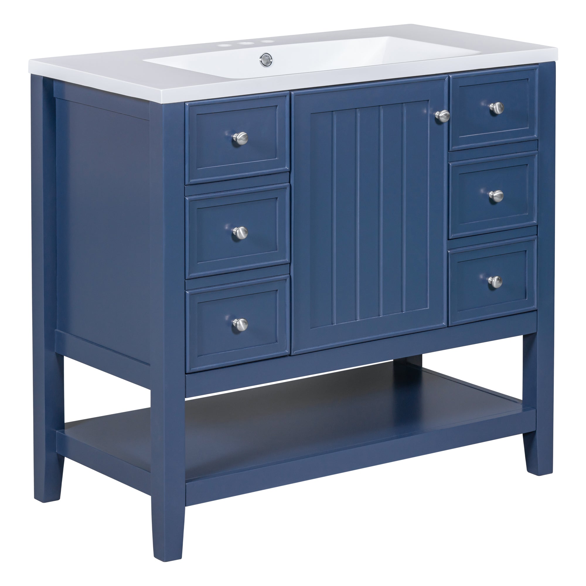 30 in. W x 72 in. H Freestanding Bathroom Cabinet in White with Adjustable Shelf and Drawer