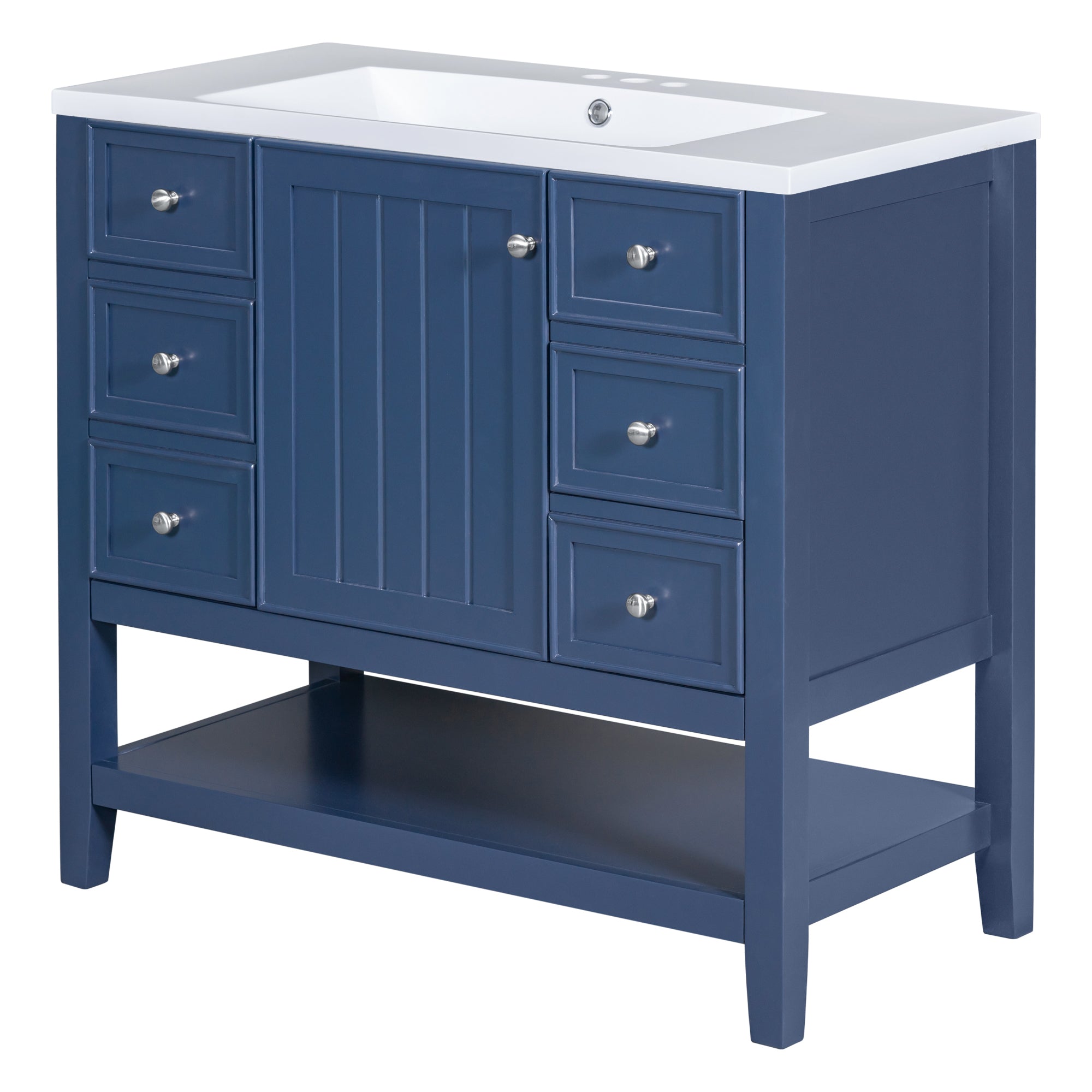 30 in. W x 72 in. H Freestanding Bathroom Cabinet in White with Adjustable Shelf and Drawer