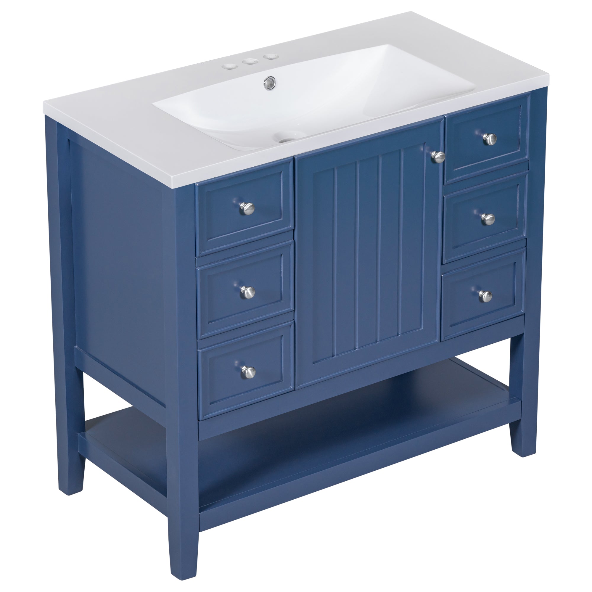 30 in. W x 72 in. H Freestanding Bathroom Cabinet in White with Adjustable Shelf and Drawer