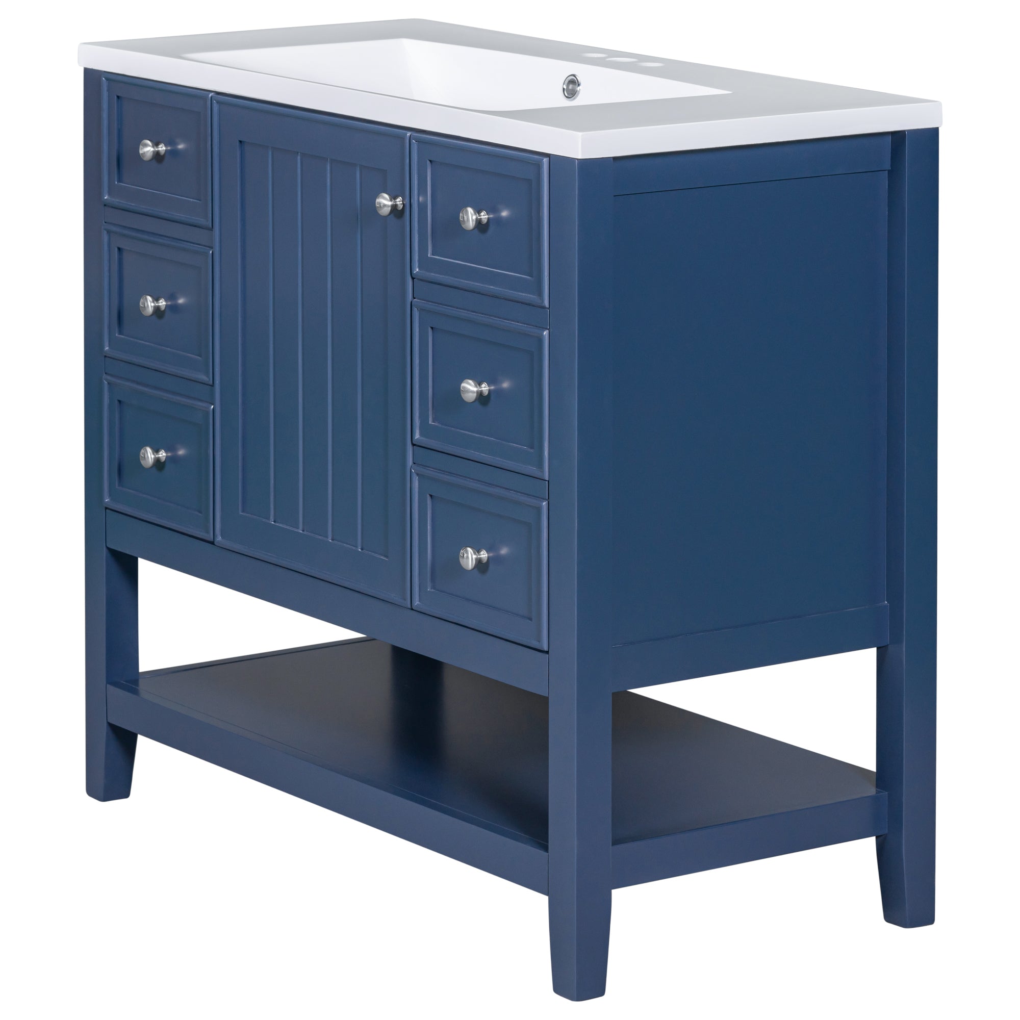 30 in. W x 72 in. H Freestanding Bathroom Cabinet in White with Adjustable Shelf and Drawer