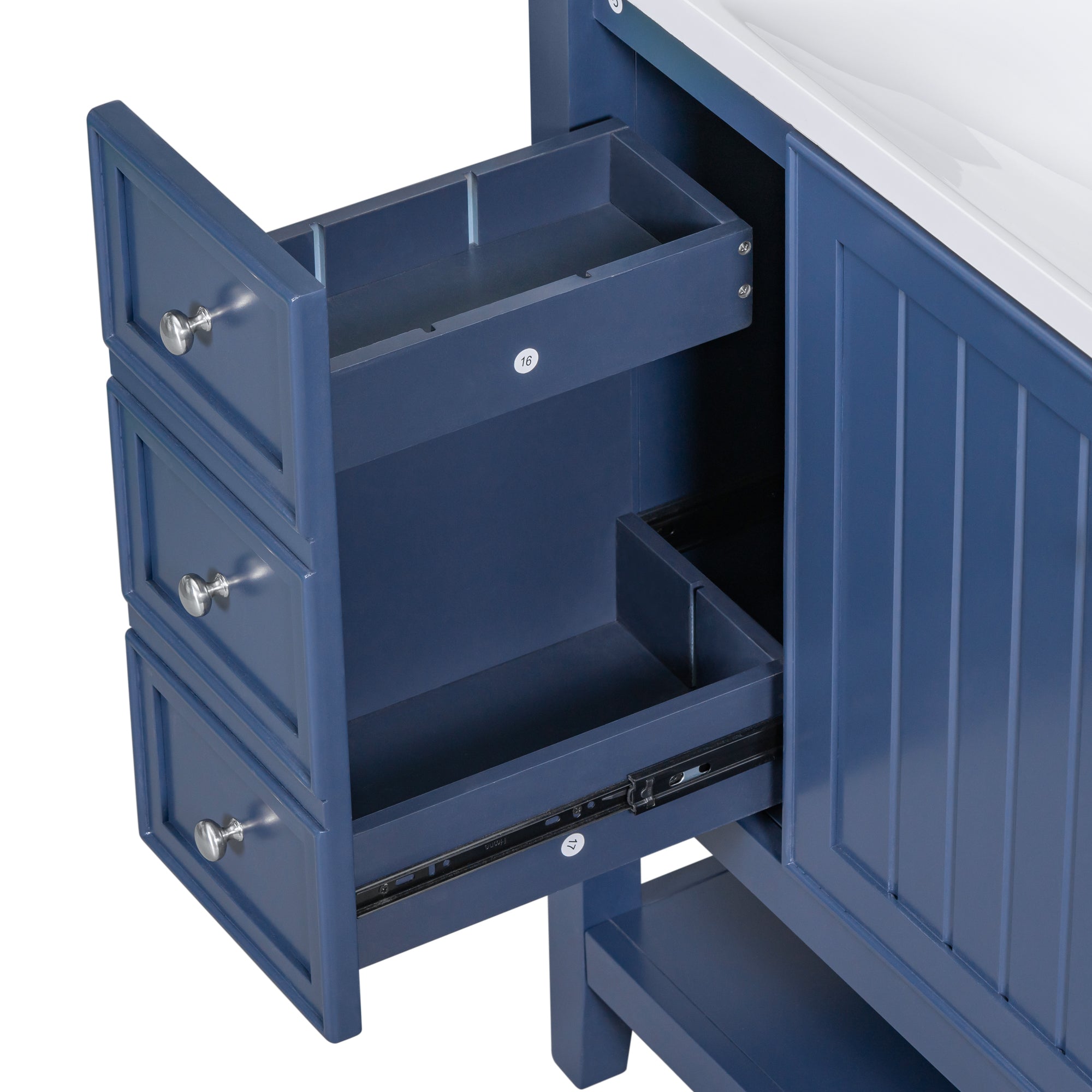 30 in. W x 72 in. H Freestanding Bathroom Cabinet in White with Adjustable Shelf and Drawer