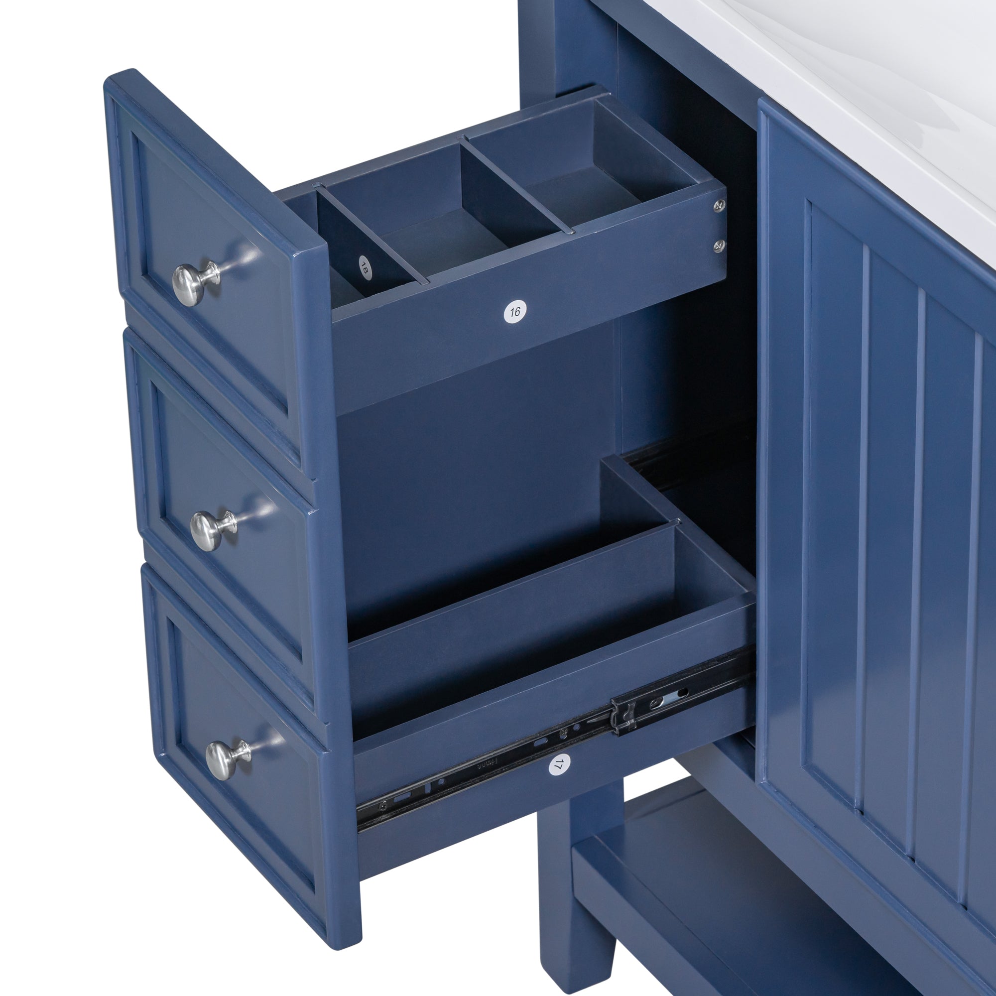30 in. W x 72 in. H Freestanding Bathroom Cabinet in White with Adjustable Shelf and Drawer