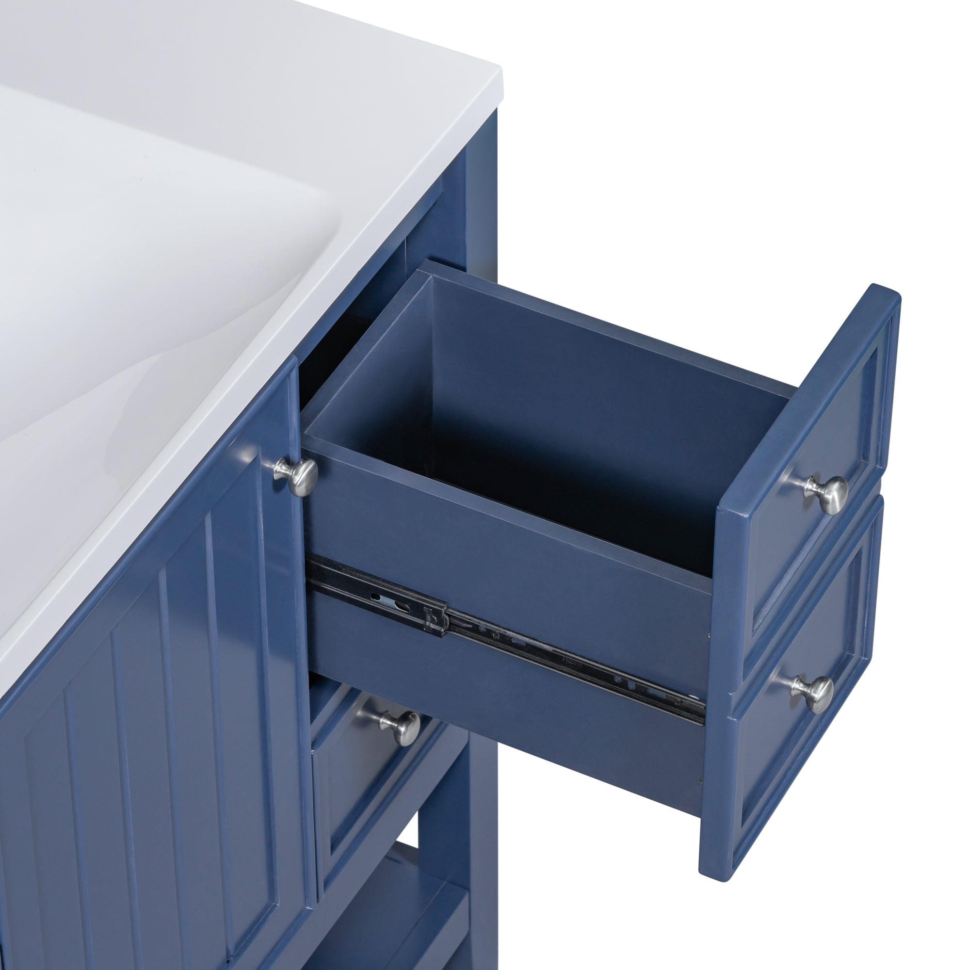 30 in. W x 72 in. H Freestanding Bathroom Cabinet in White with Adjustable Shelf and Drawer