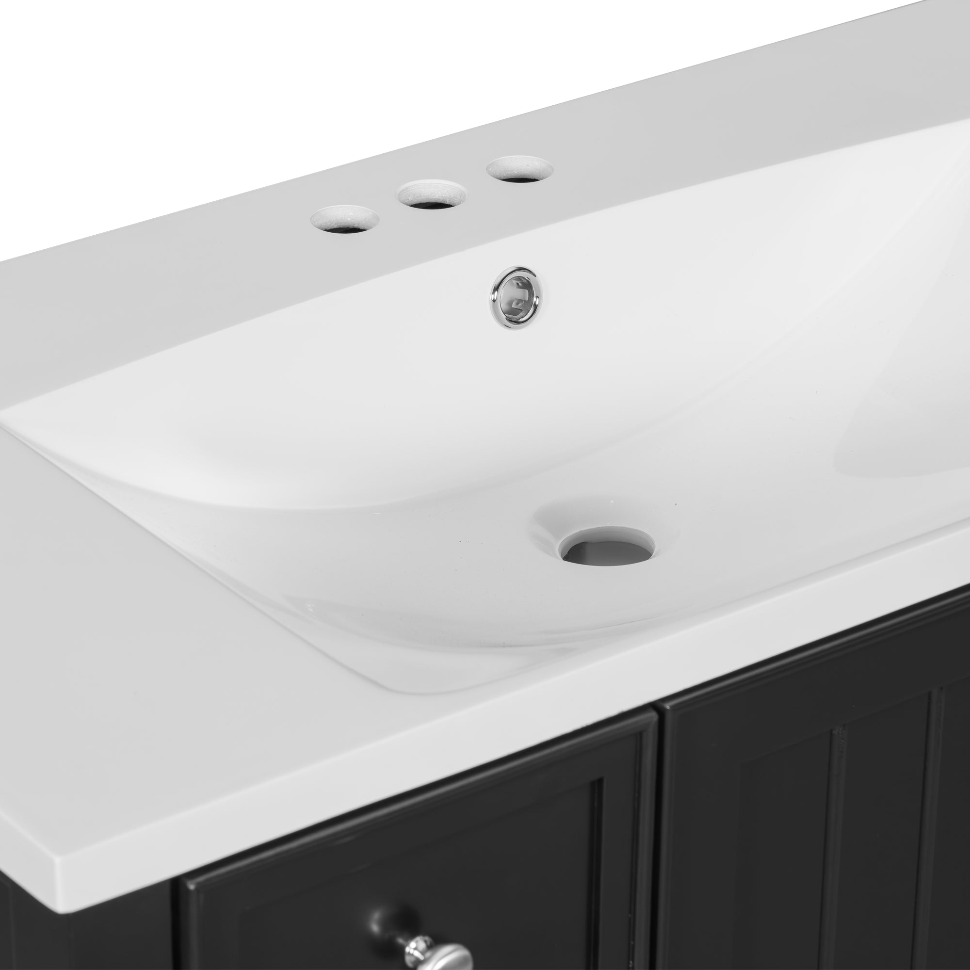 36 Inch Freestanding Bathroom Vanity Set with Drawers and Ceramic Sink