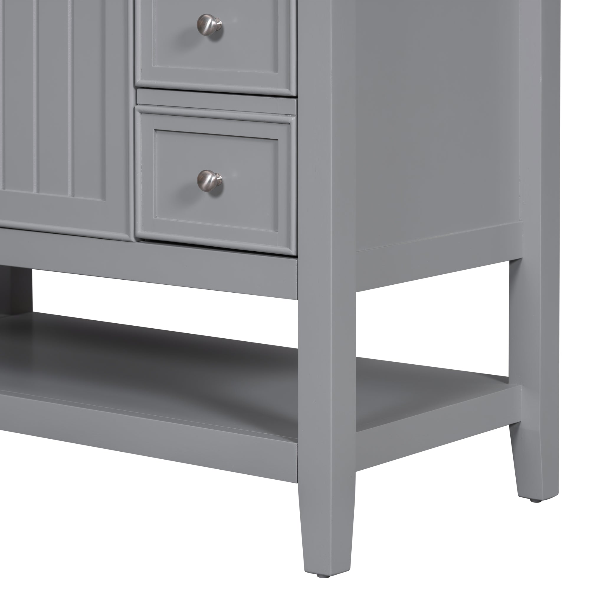 36 Inch Freestanding Bathroom Vanity Set with Drawers and Ceramic Sink