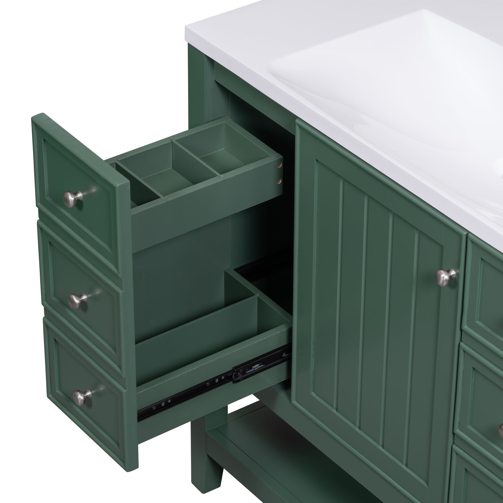 36 Inch Freestanding Bathroom Vanity Set with Drawers and Ceramic Sink