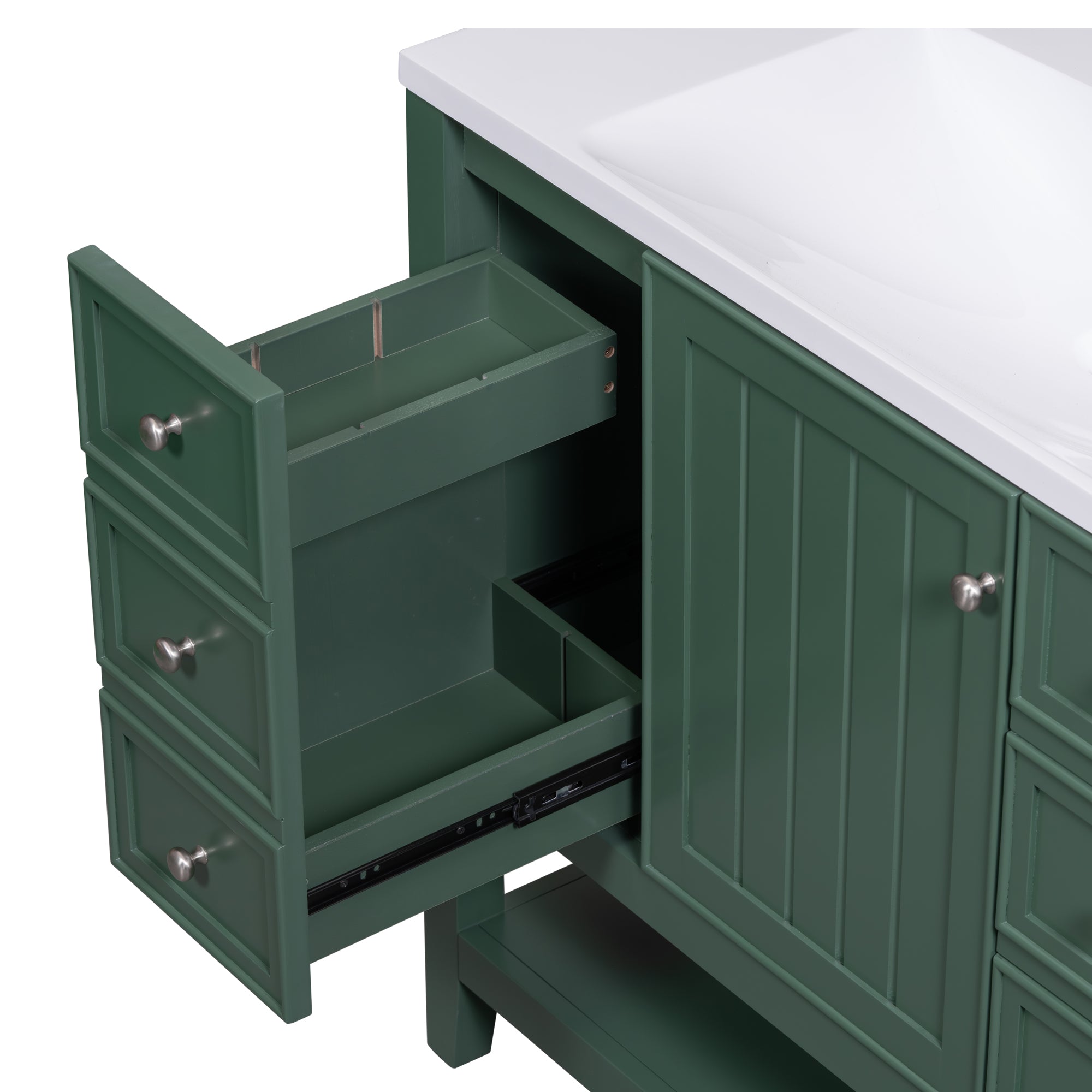 36 Inch Freestanding Bathroom Vanity Set with Drawers and Ceramic Sink