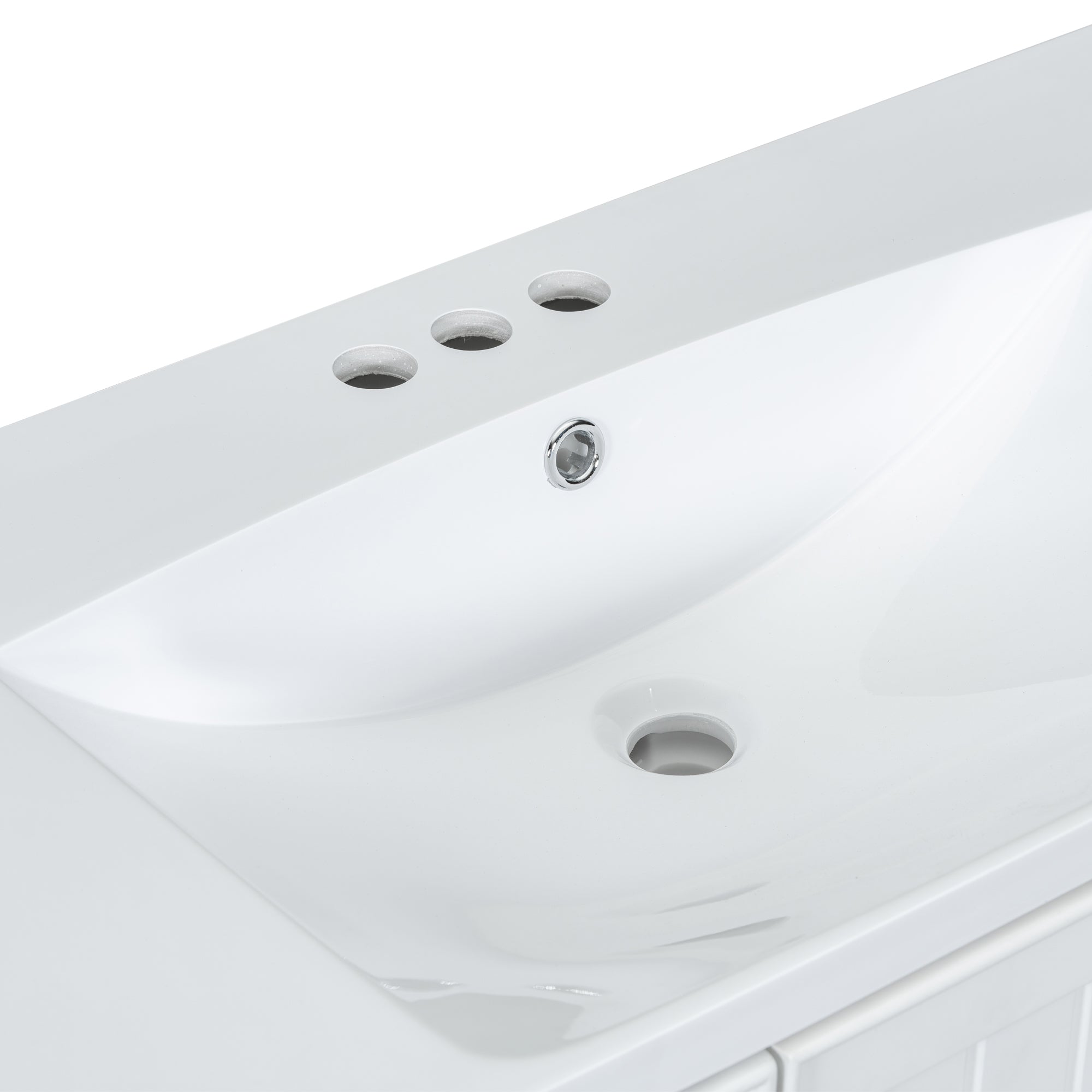 36 Inch Freestanding Bathroom Vanity Set with Drawers and Ceramic Sink