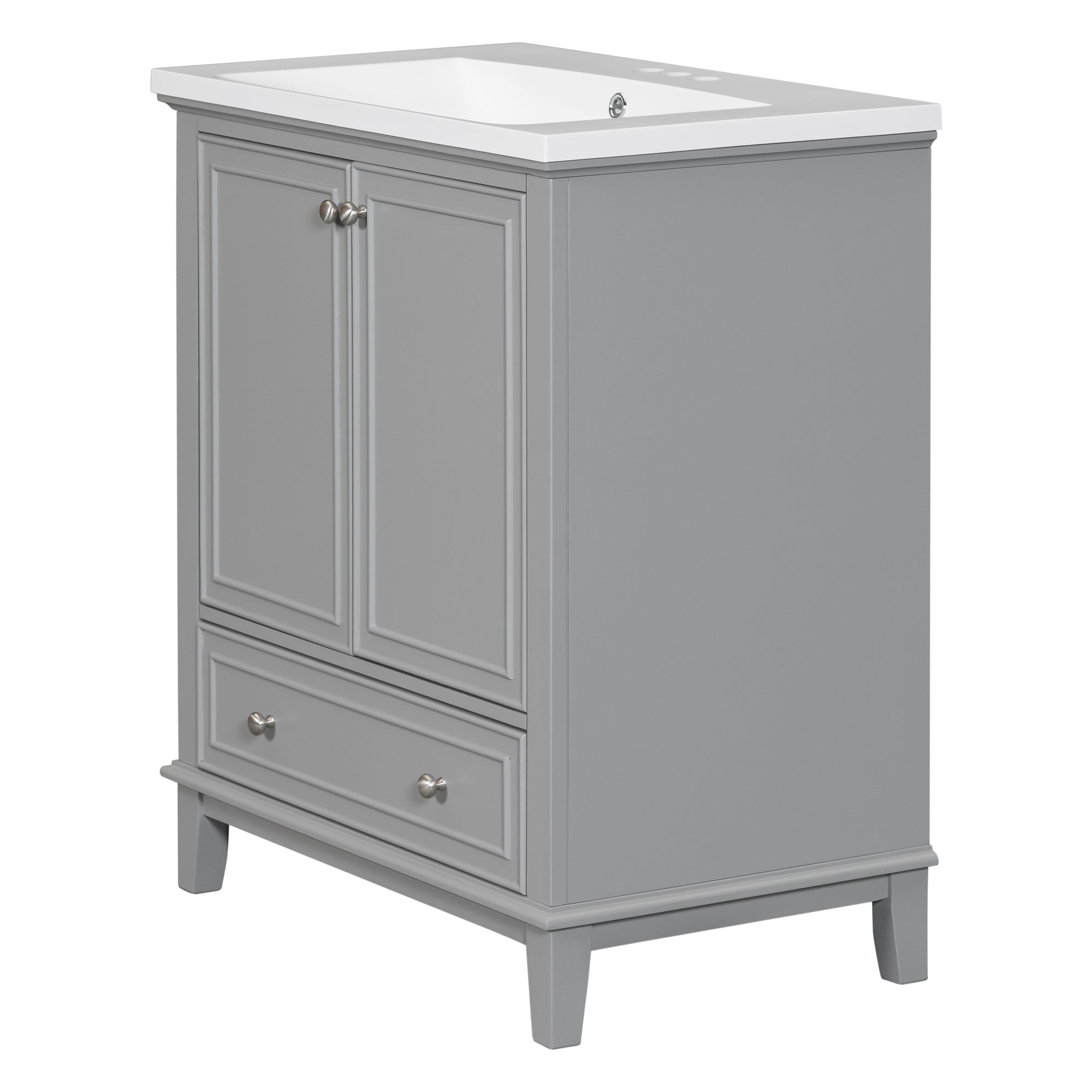 34.8" Tall Solid Wood with MDF 2-Door Freestanding with Basin