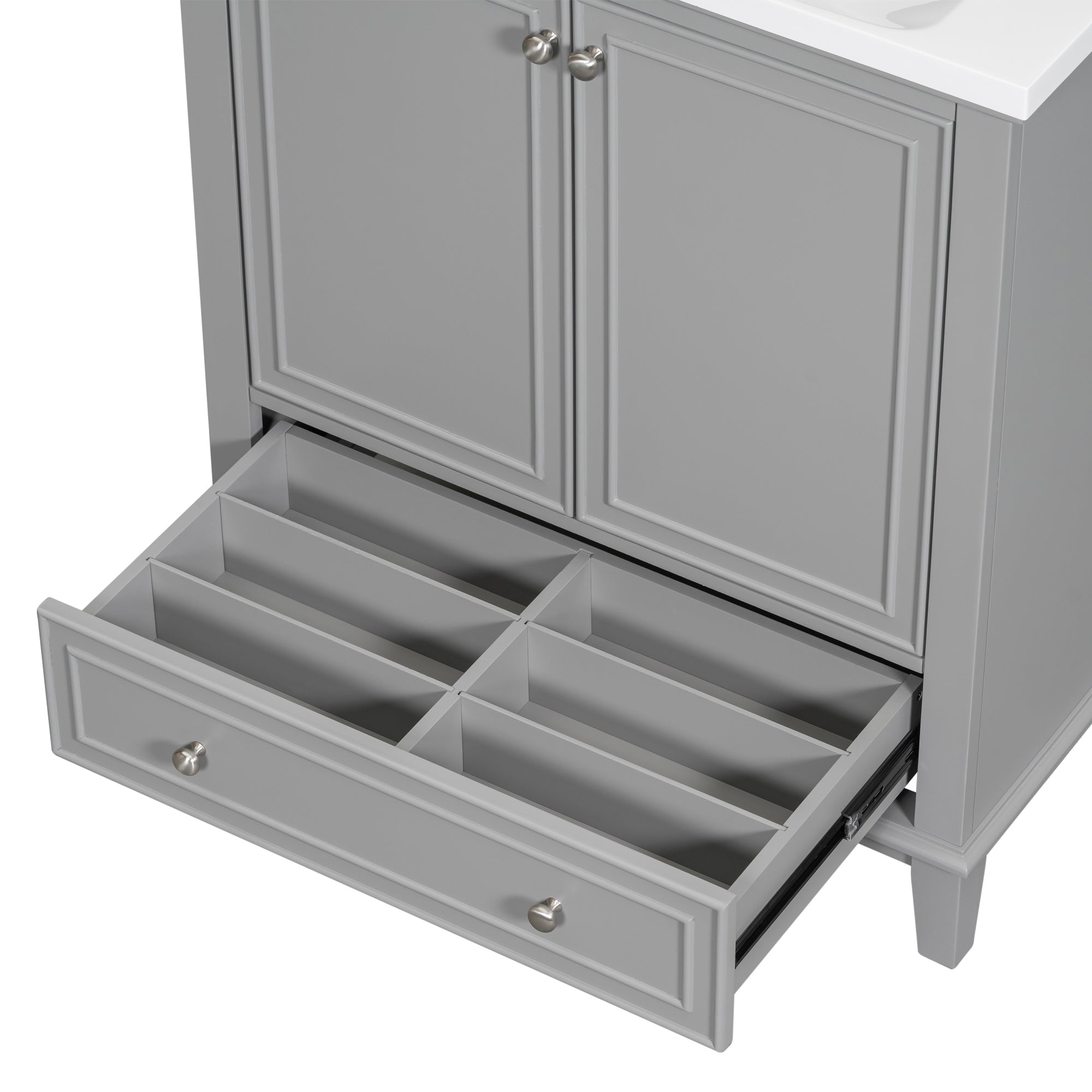 34.8" Tall Solid Wood with MDF 2-Door Freestanding with Basin
