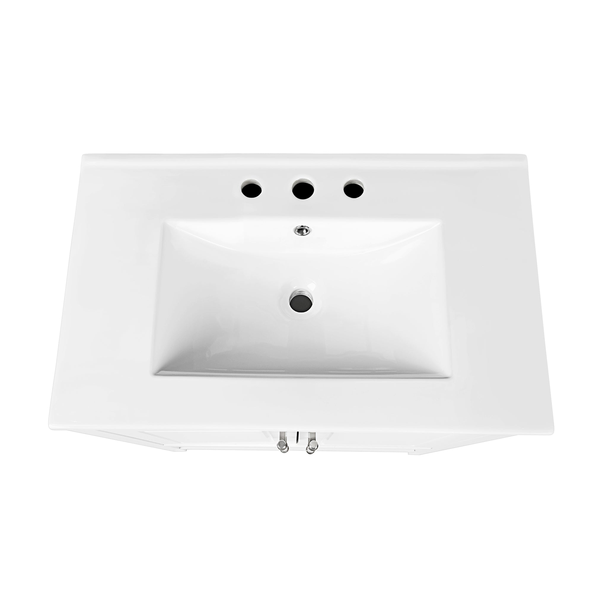 30 Inch Freestanding Bathroom Vanity Set in Green with Drawer and Ceramic Sink