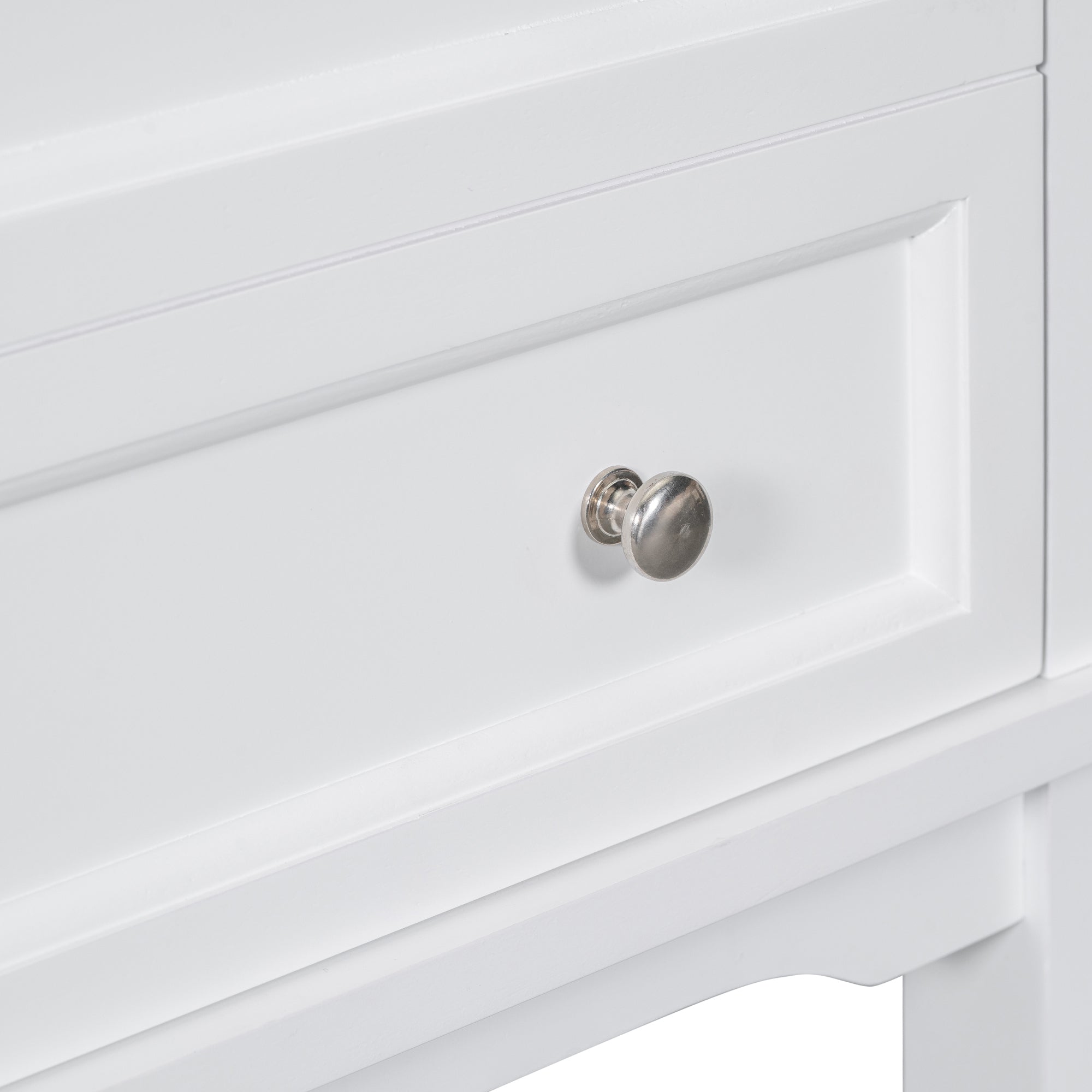24 Inch MDF Freestanding Bathroom Vanity Set in White Integrated Ceramic Sink