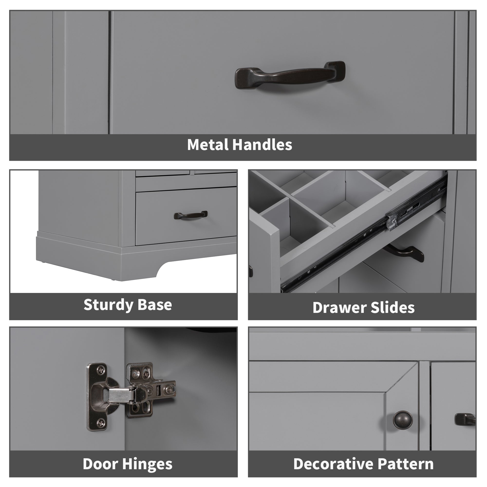 36 Inch MDF Freestanding Bathroom Vanity Set with Integrated Ceramic Sink