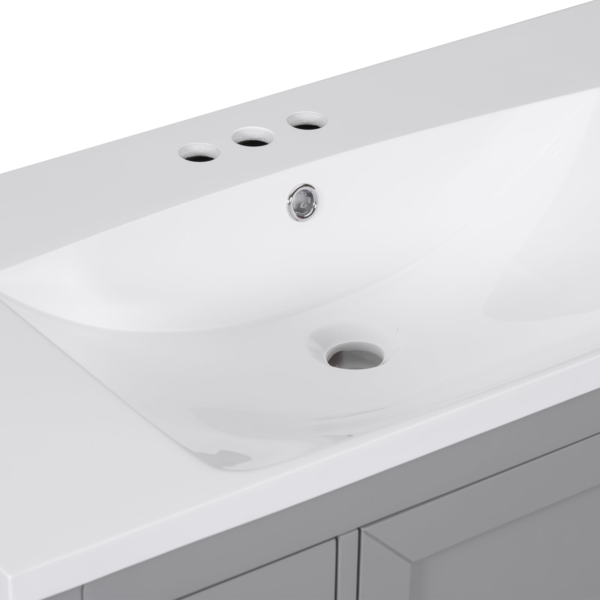 36 Inch MDF Freestanding Bathroom Vanity Set with Integrated Ceramic Sink