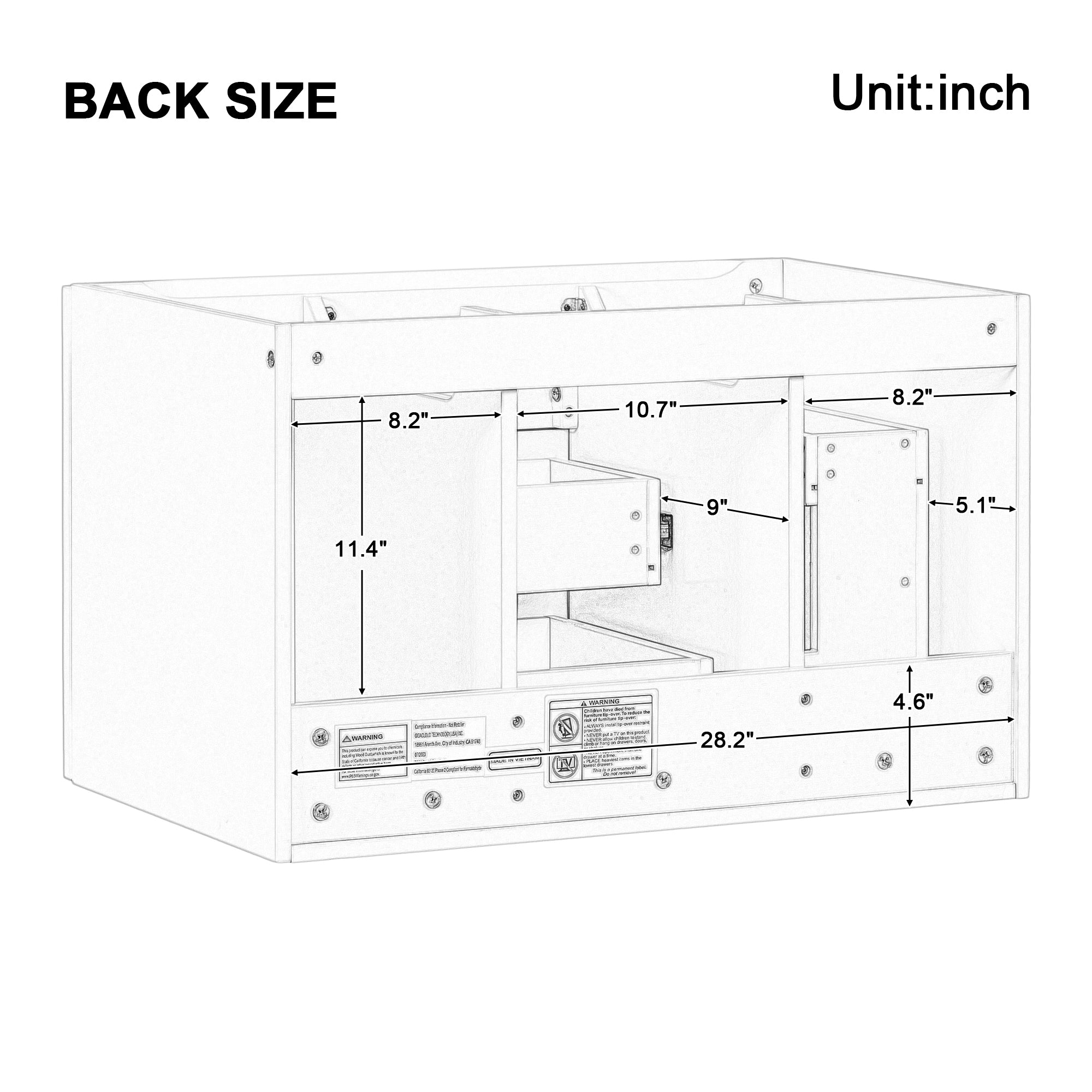 36 Inch MDF Wall-Mounted Bathroom Vanity Set with Integrated Ceramic Sink