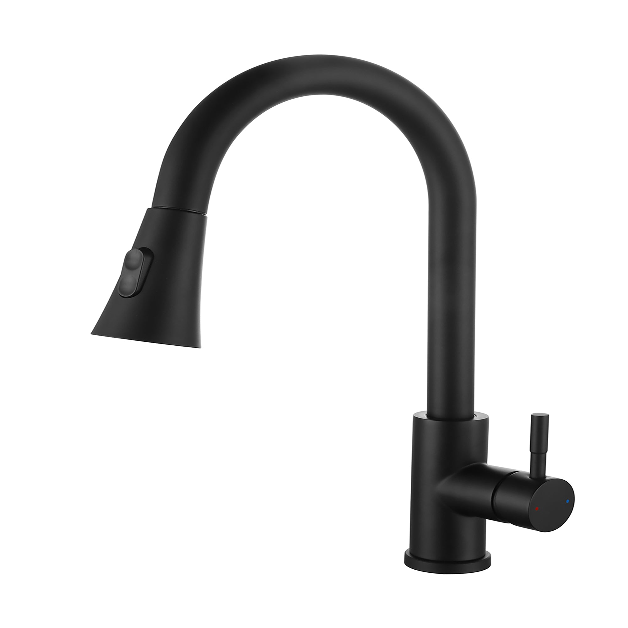 Single Handle Deck Mounted High Arc Pull Out Stainless Steel Kitchen Faucet