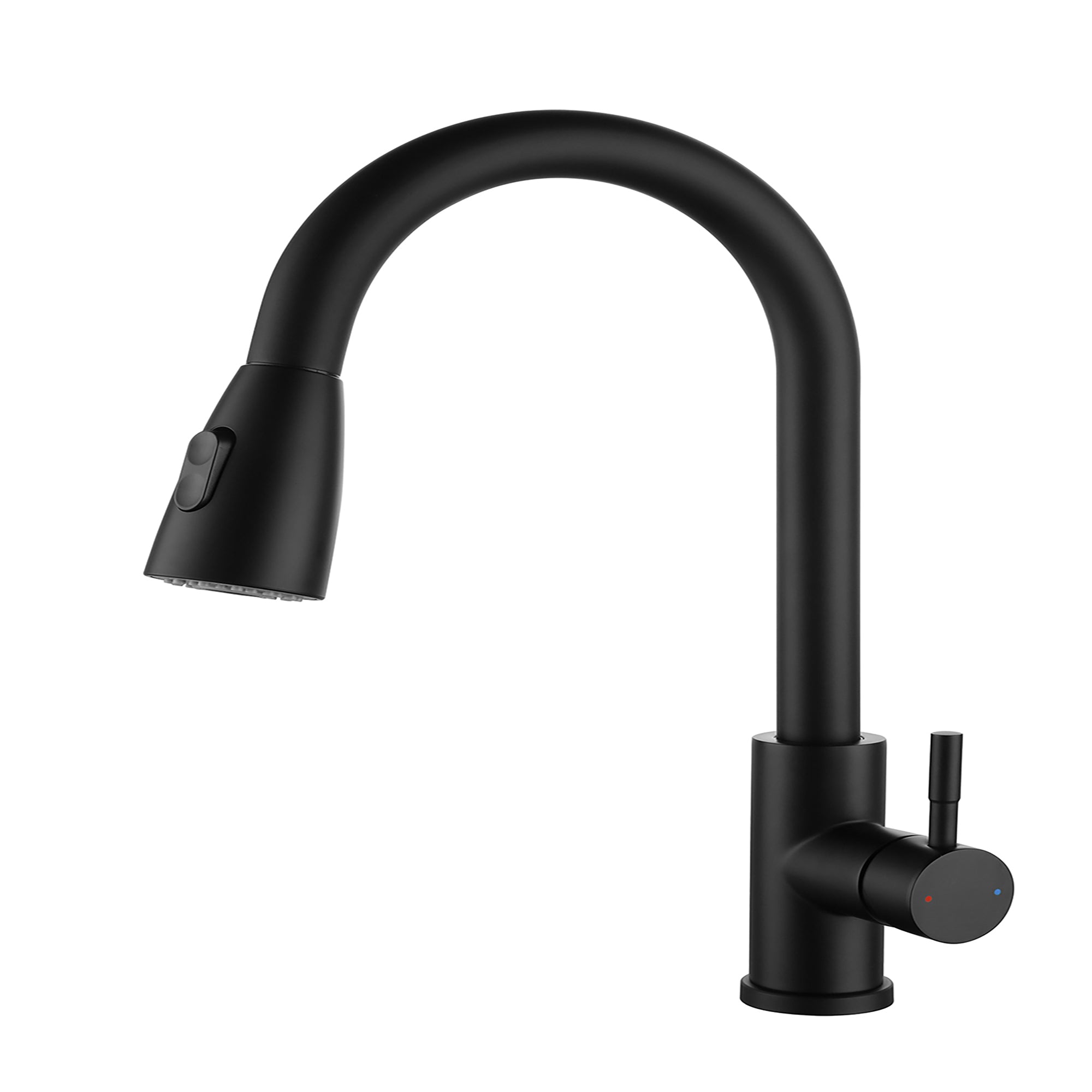 Single Handle Deck Mounted High Arc Pull Out Stainless Steel Kitchen Faucet