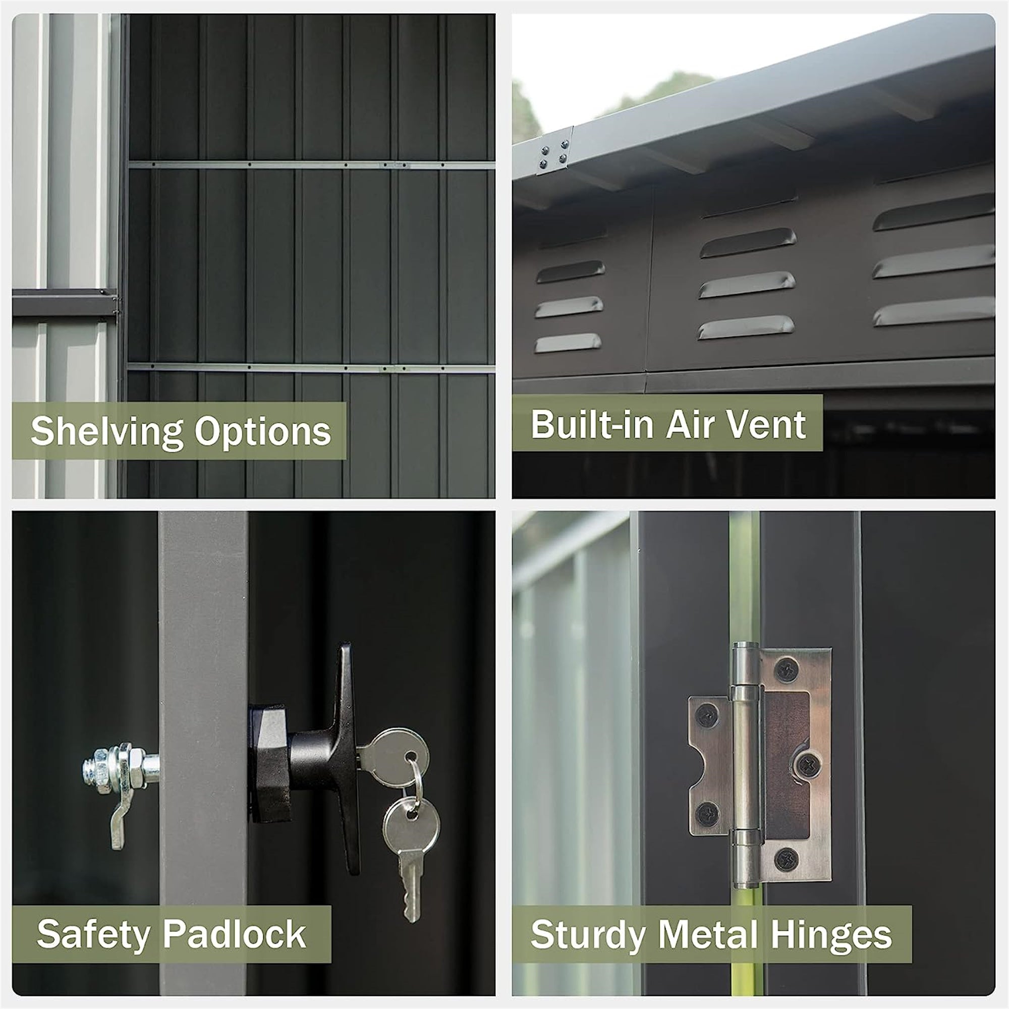 5 ft. W x 3 ft. D Metal Storage Shed with Double Door (16.24 sq. ft.) JMCPGS05-B