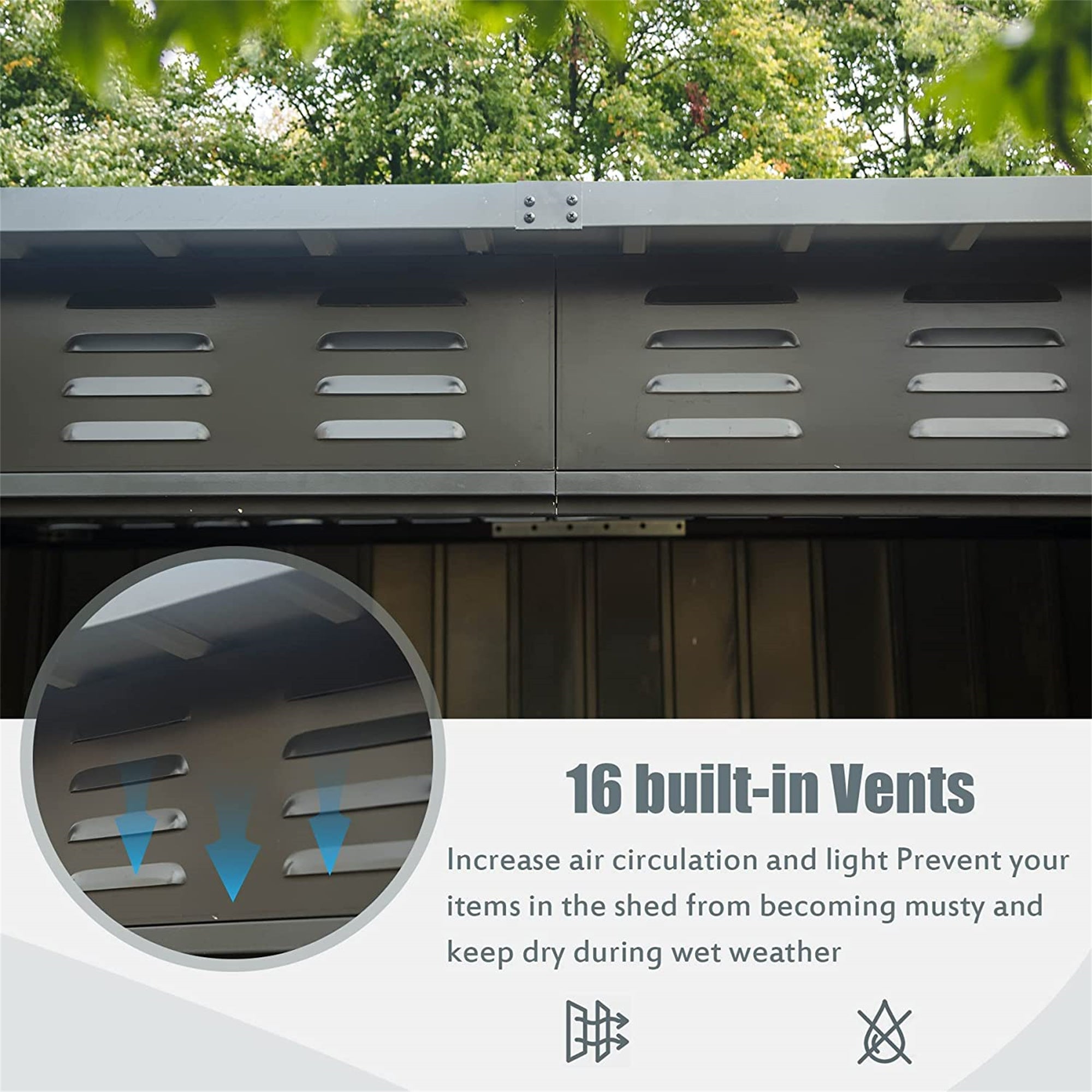 6 ft. W x 4 ft. D Metal Storage Shed with Double Door (24 sq. ft.) JMCPGS06-B