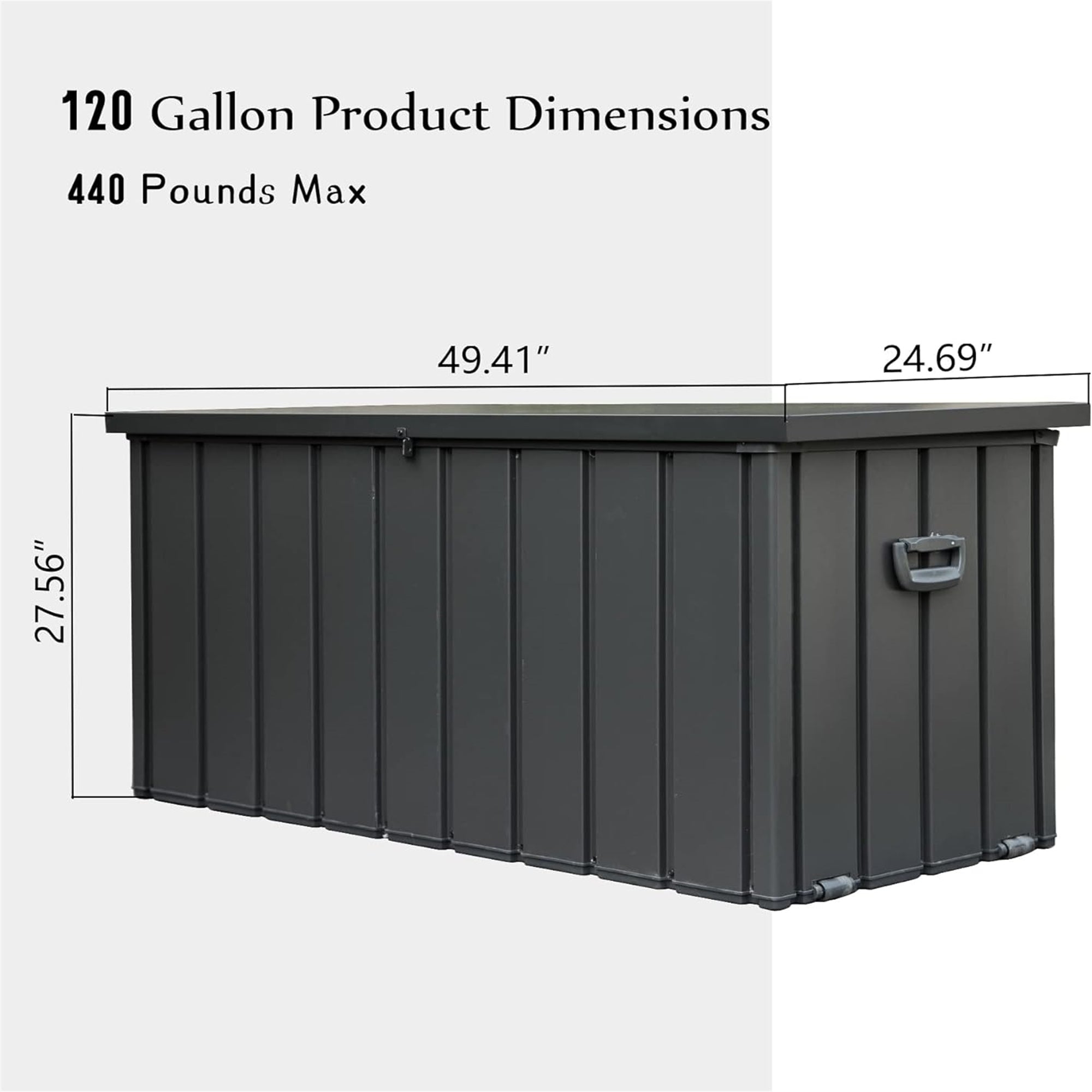 120 Gal. Outdoor Steel Storage Deck Box     JMCPSTG01-12DG