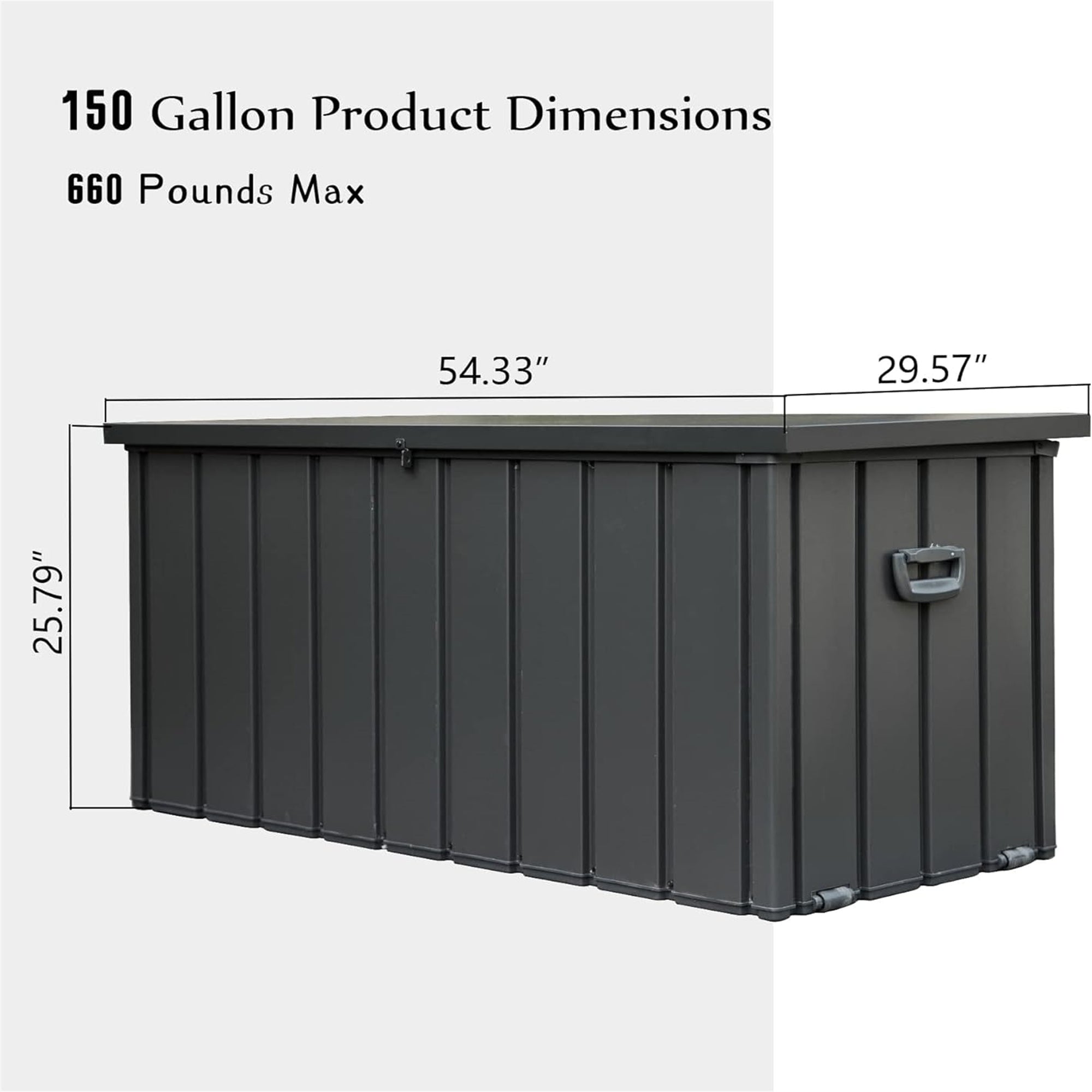 150 Gal. Outdoor Steel Storage Deck Box    JMCPSTG01-15DG