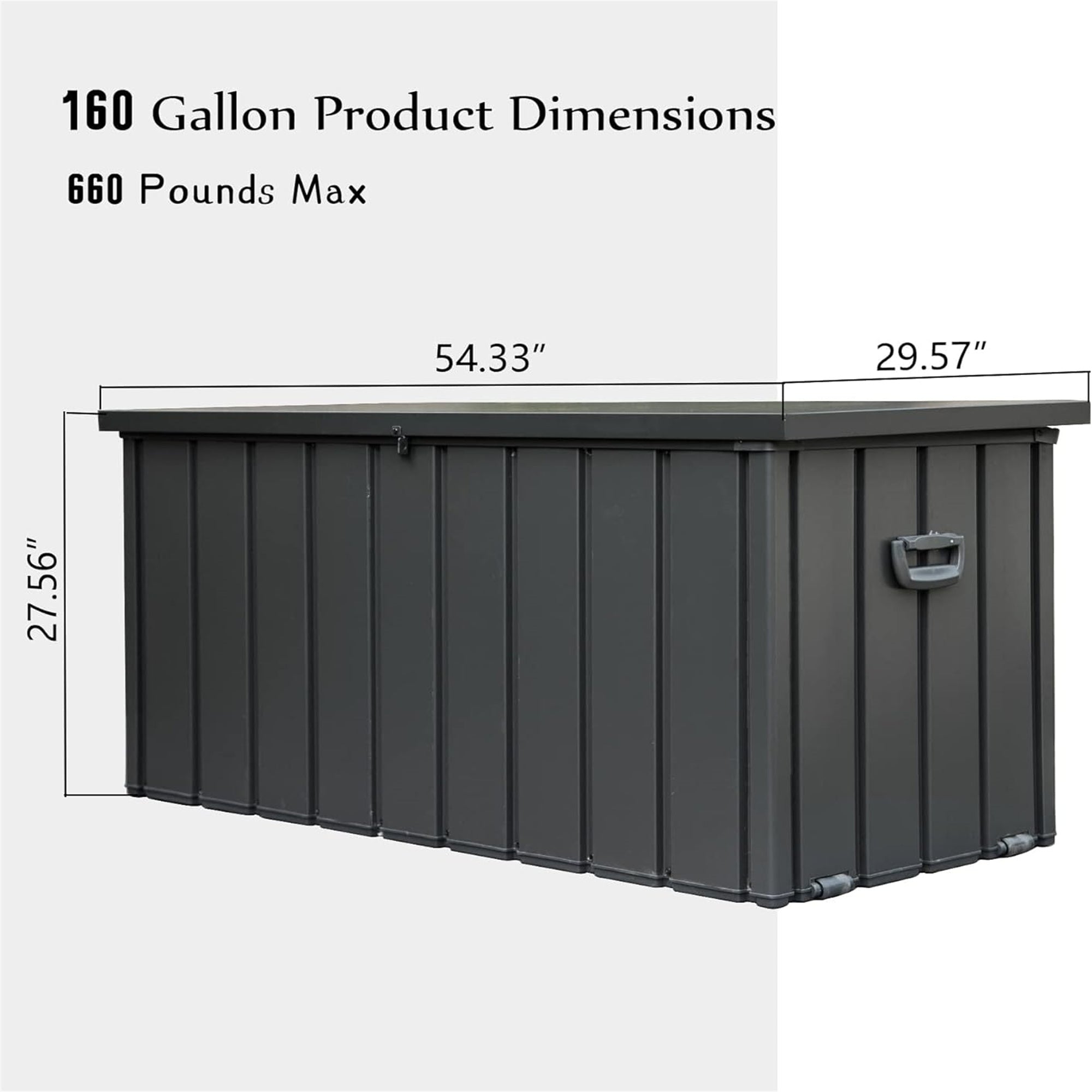160 Gal. Outdoor Steel Storage Deck Box     JMCPSTG01-16DG