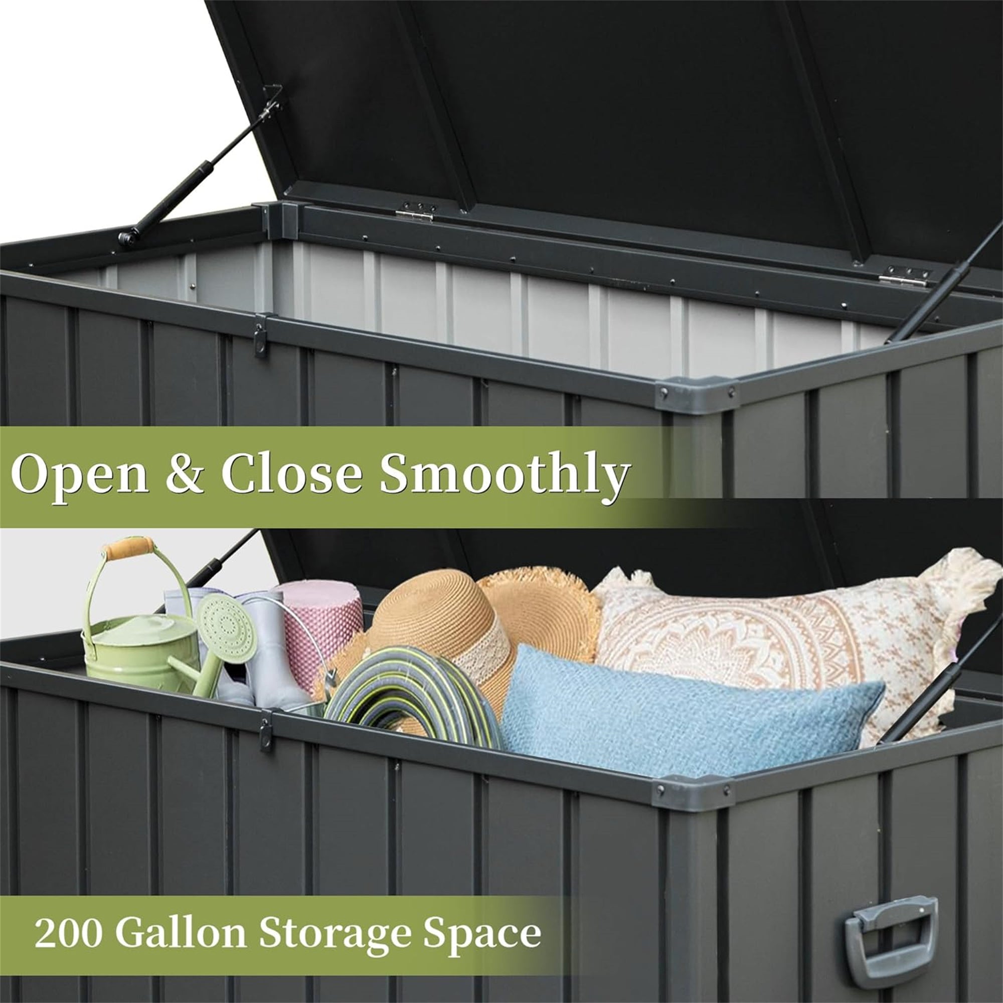 200 Gal. Outdoor Steel Storage Deck Box       JMCPSTG01-20DG