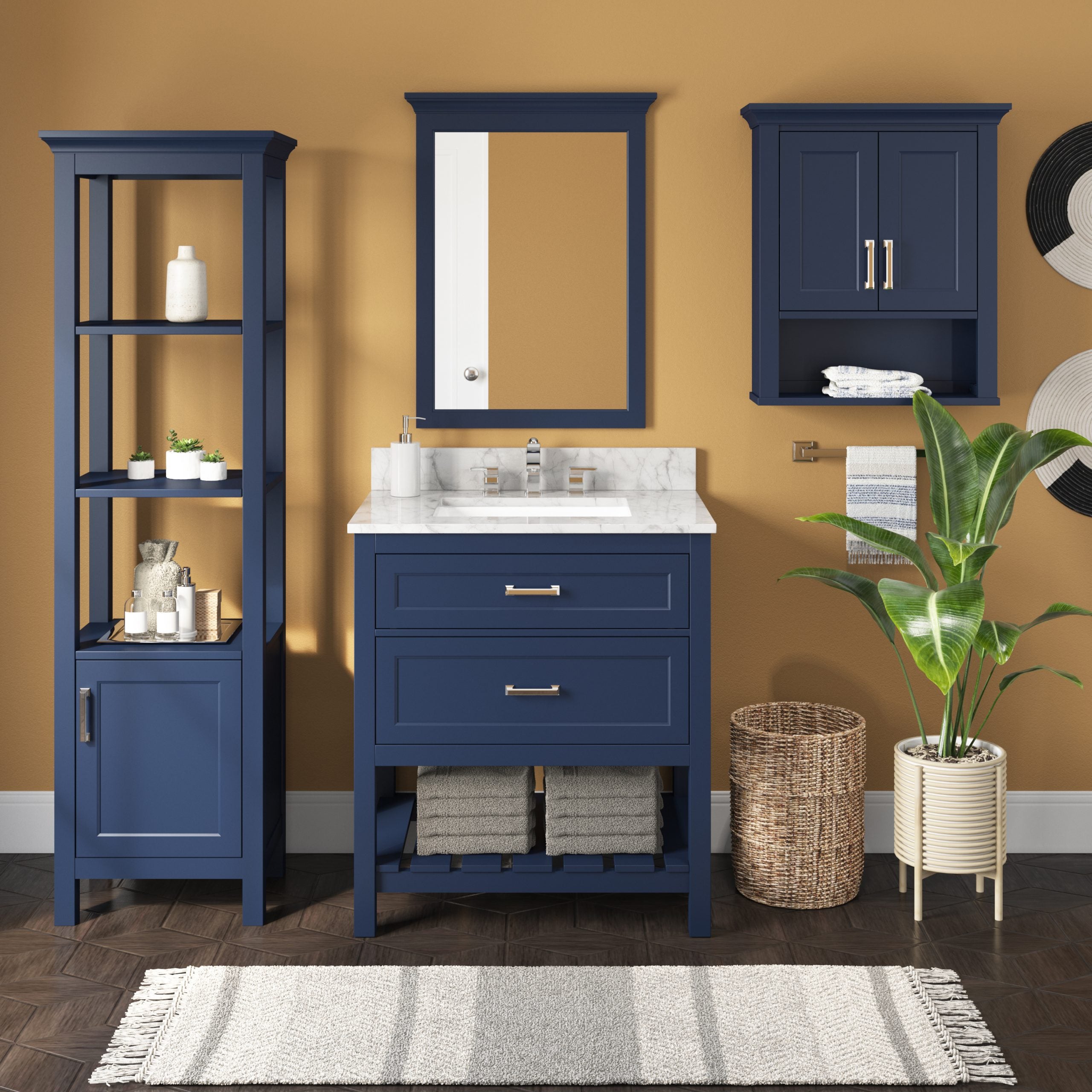 Rectangular Framed Wall Mounted Bathroom Mirror