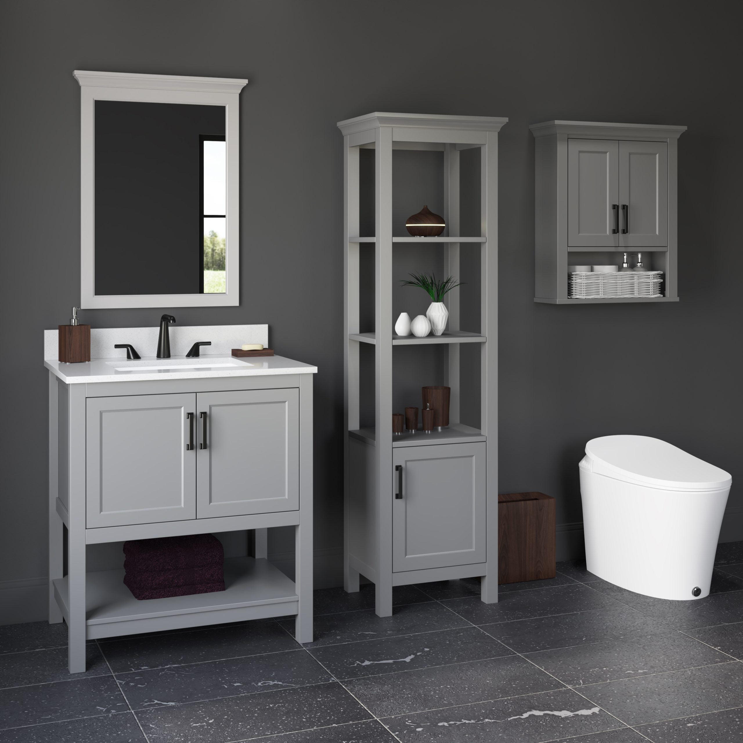 Rectangular Framed Wall Mounted Bathroom Mirror