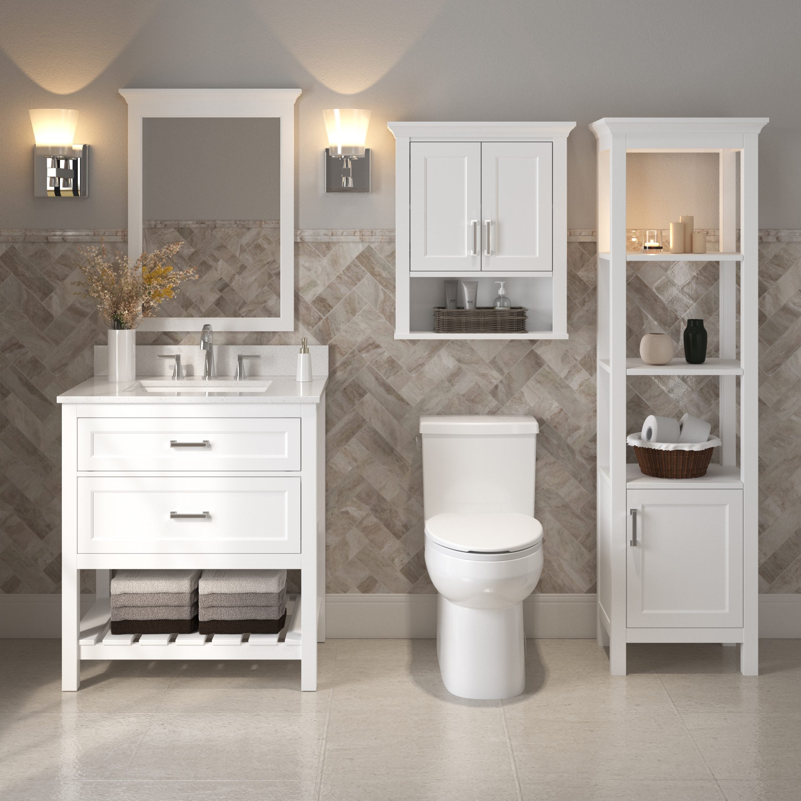 Rectangular Framed Wall Mounted Bathroom Mirror