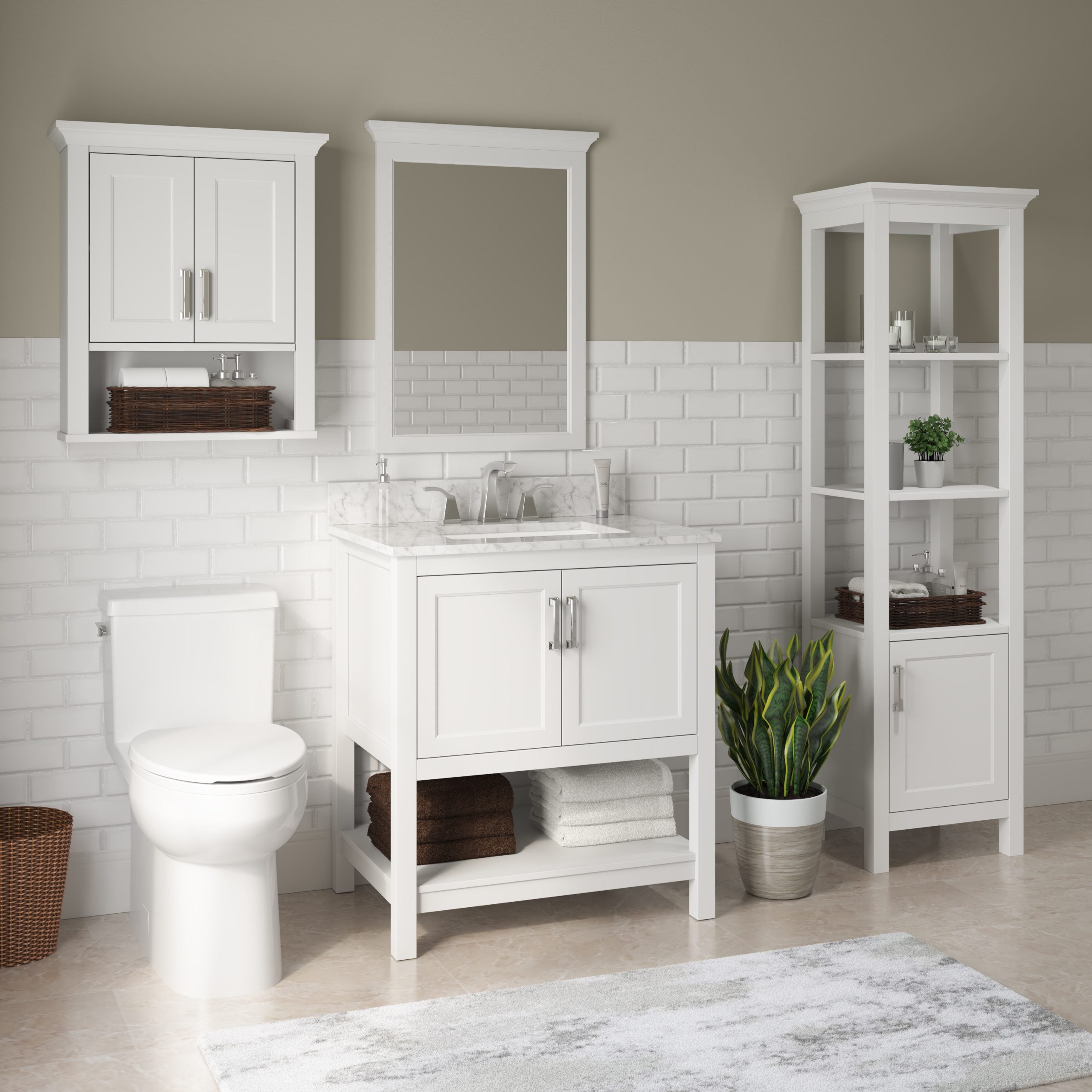 Rectangular Framed Wall Mounted Bathroom Mirror