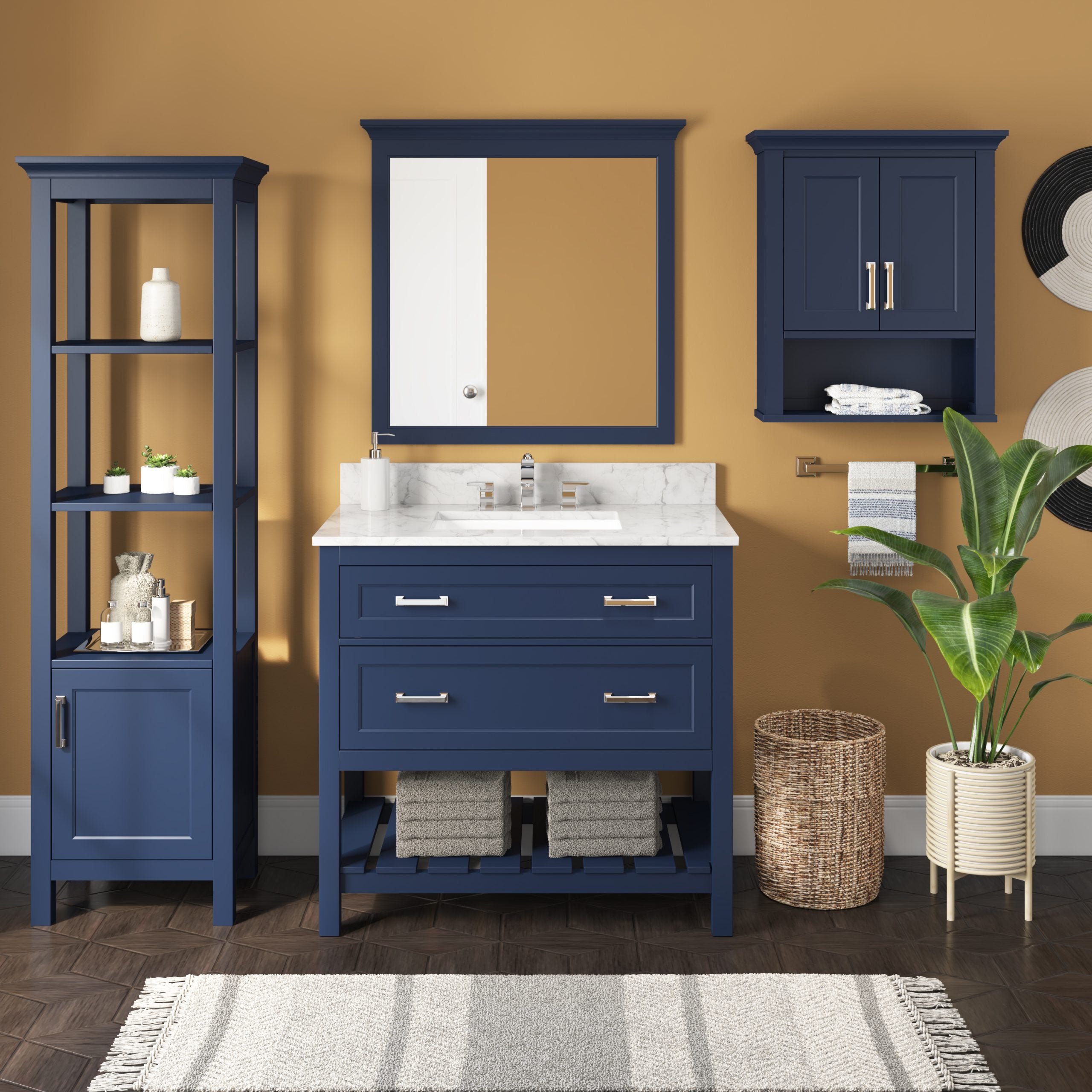 Rectangular Framed Wall Mounted Bathroom Mirror