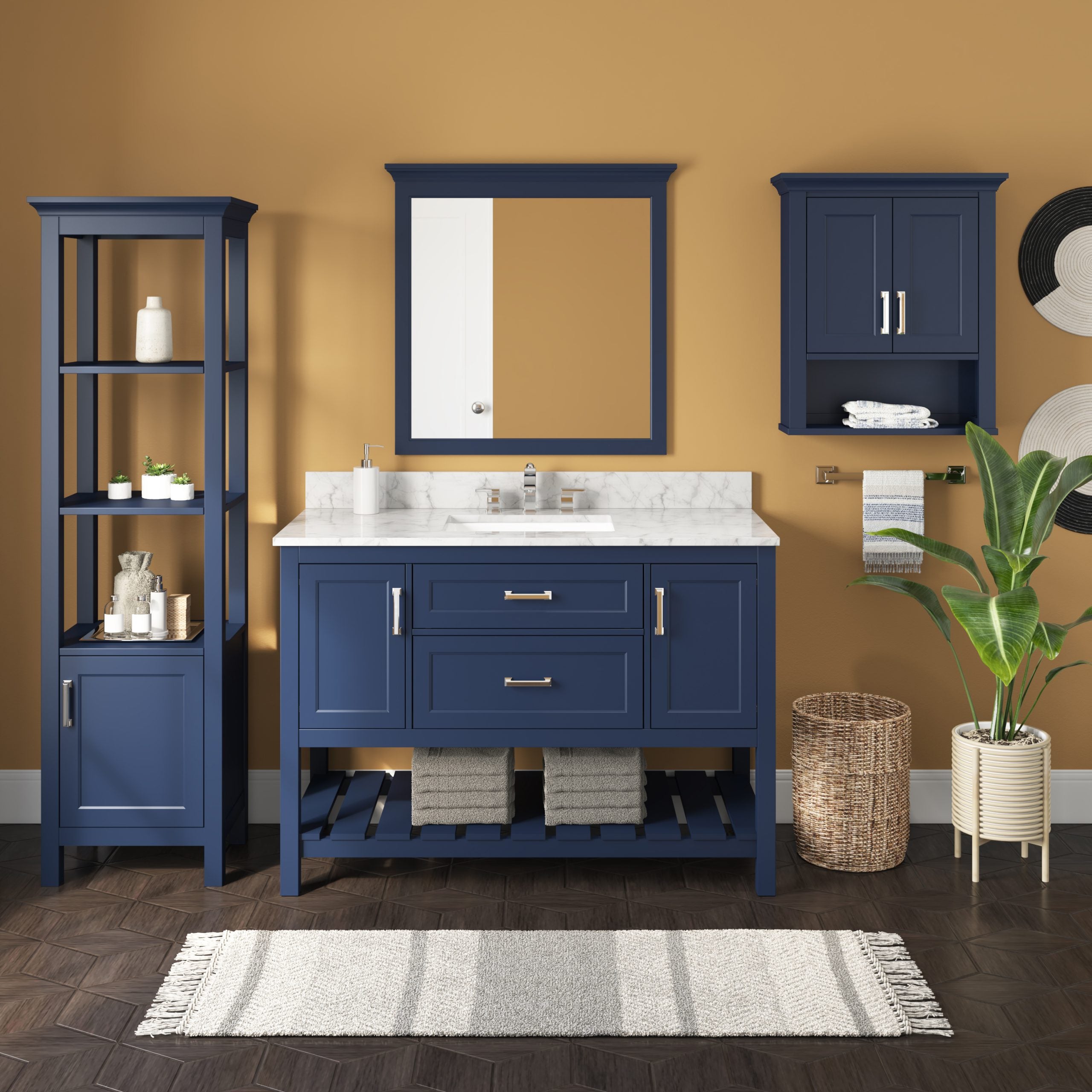 Rectangular Framed Wall Mounted Bathroom Mirror