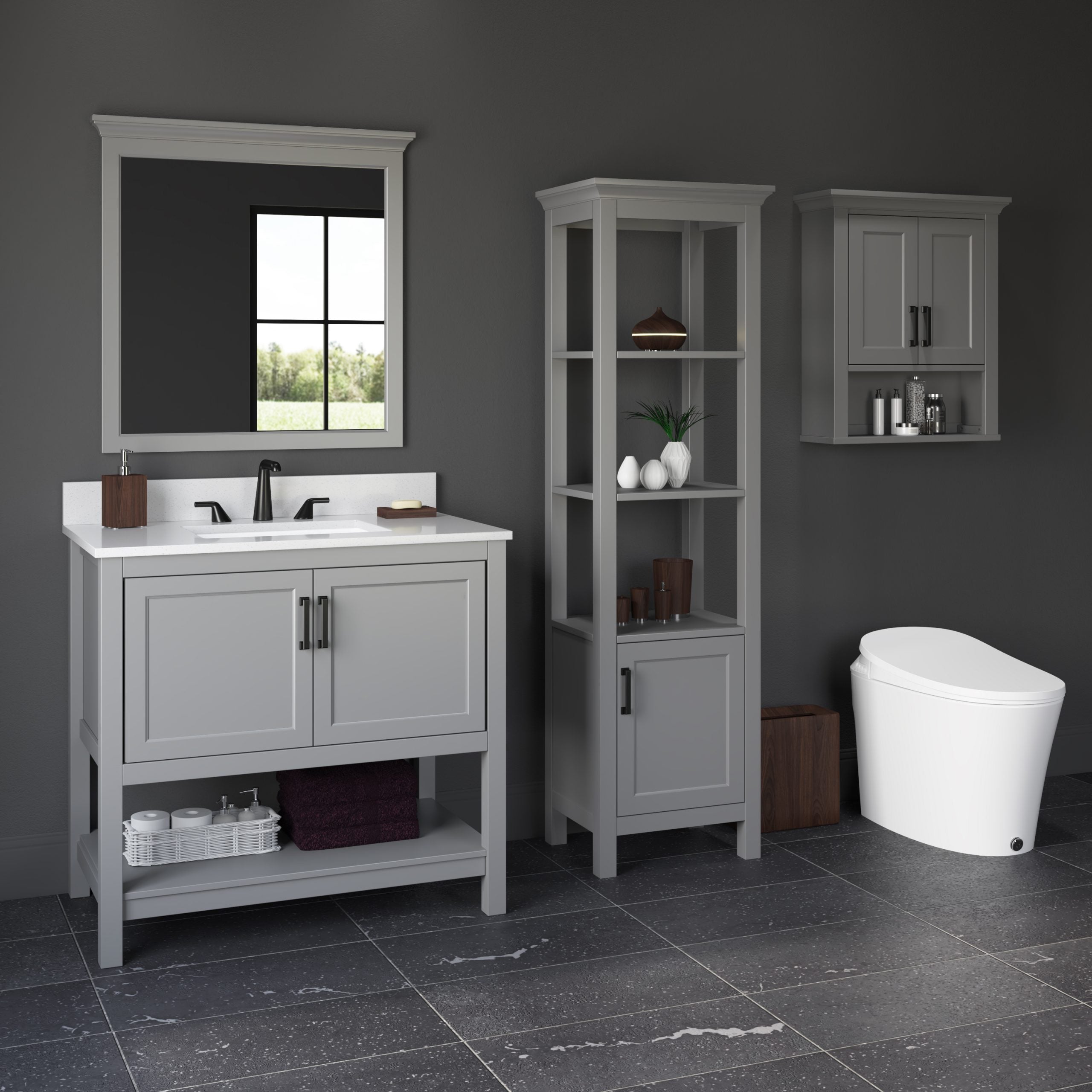 Rectangular Framed Wall Mounted Bathroom Mirror