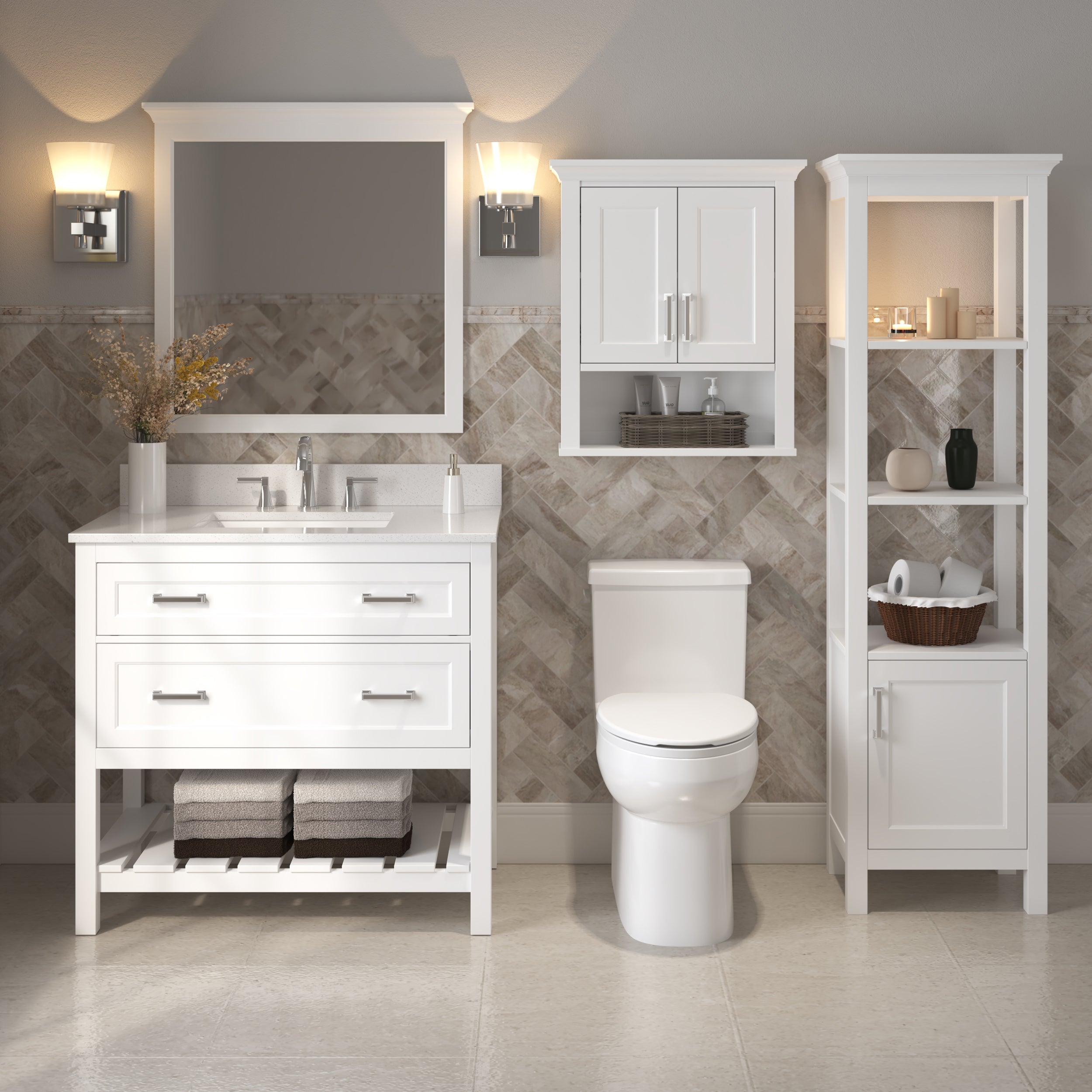 Rectangular Framed Wall Mounted Bathroom Mirror