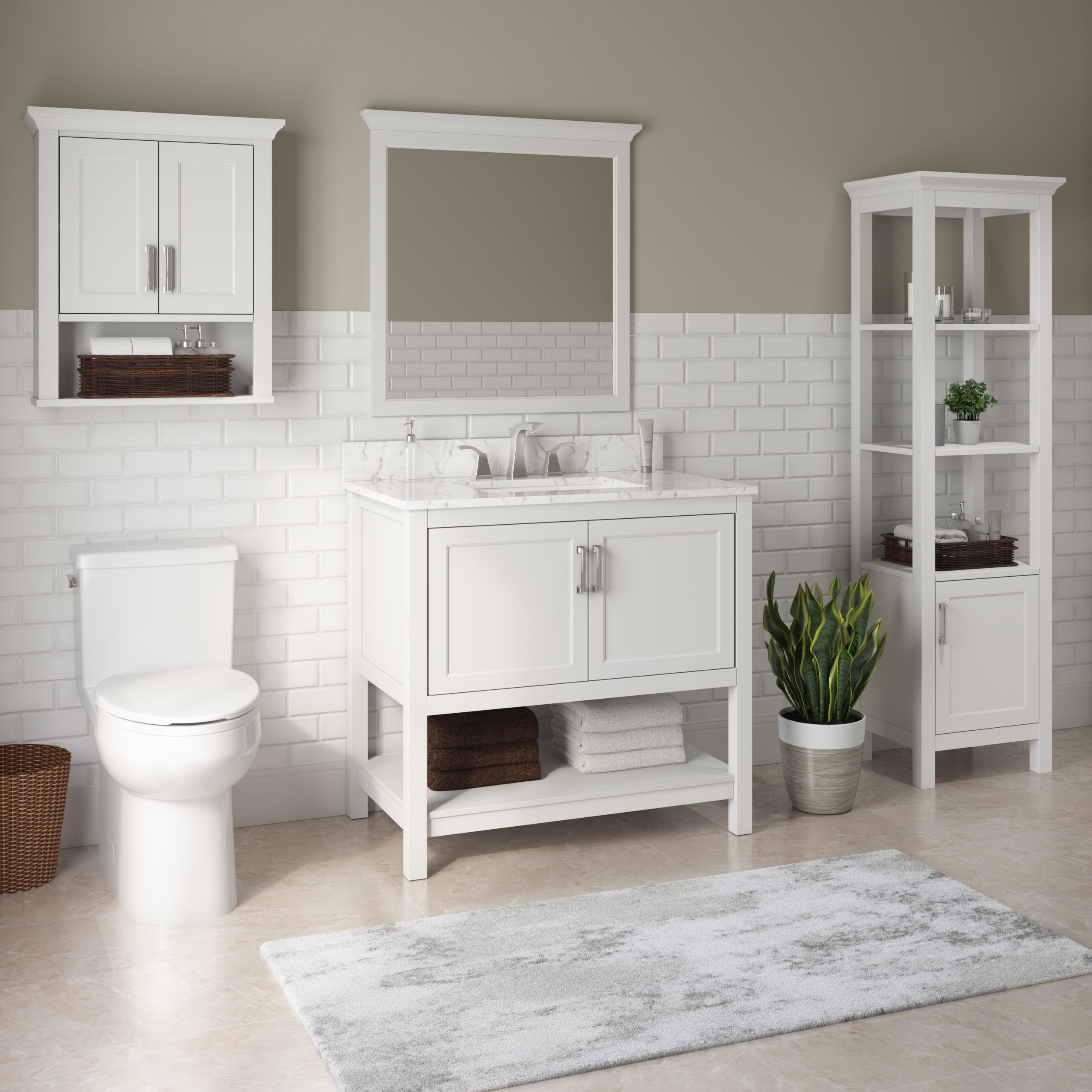 Rectangular Framed Wall Mounted Bathroom Mirror