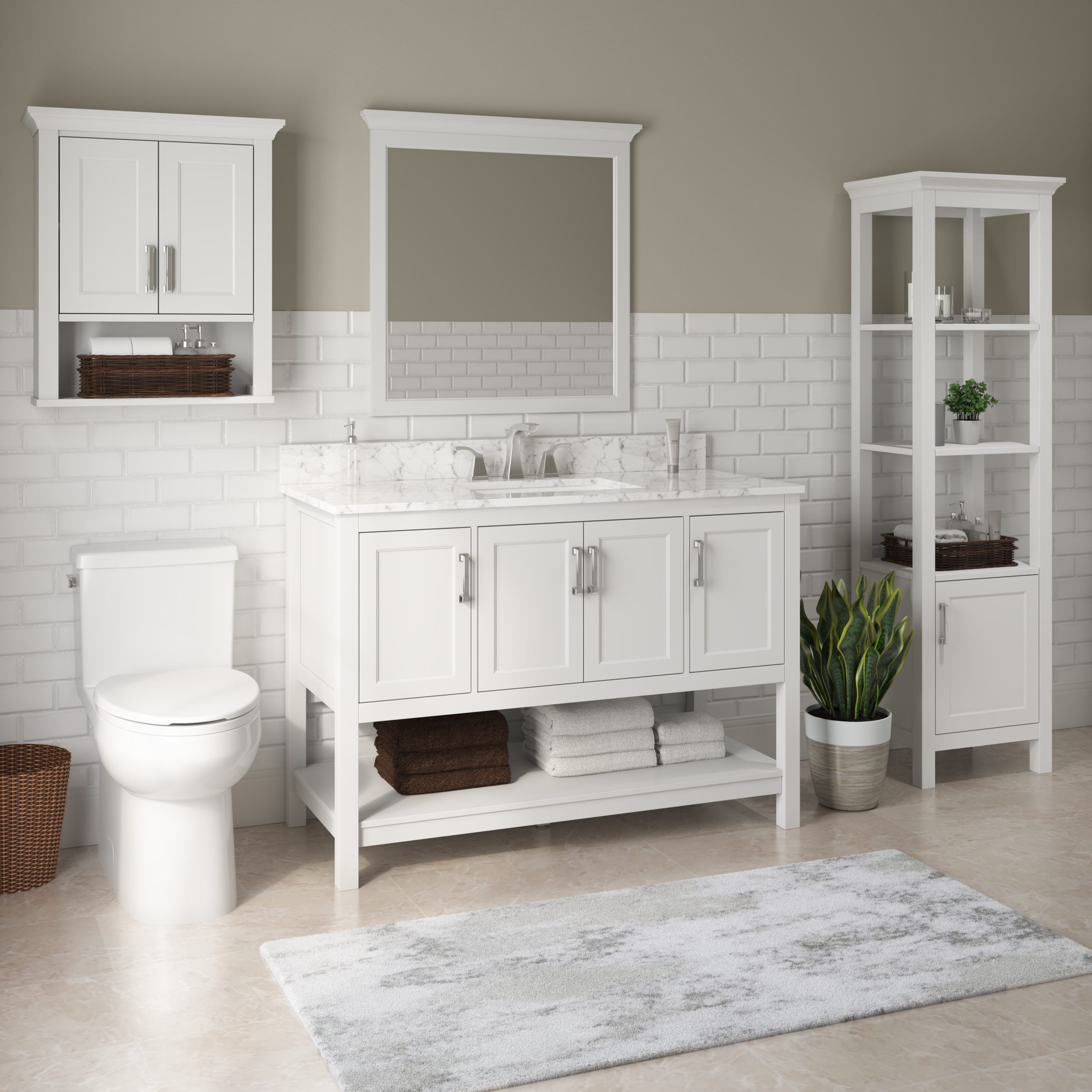 Rectangular Framed Wall Mounted Bathroom Mirror