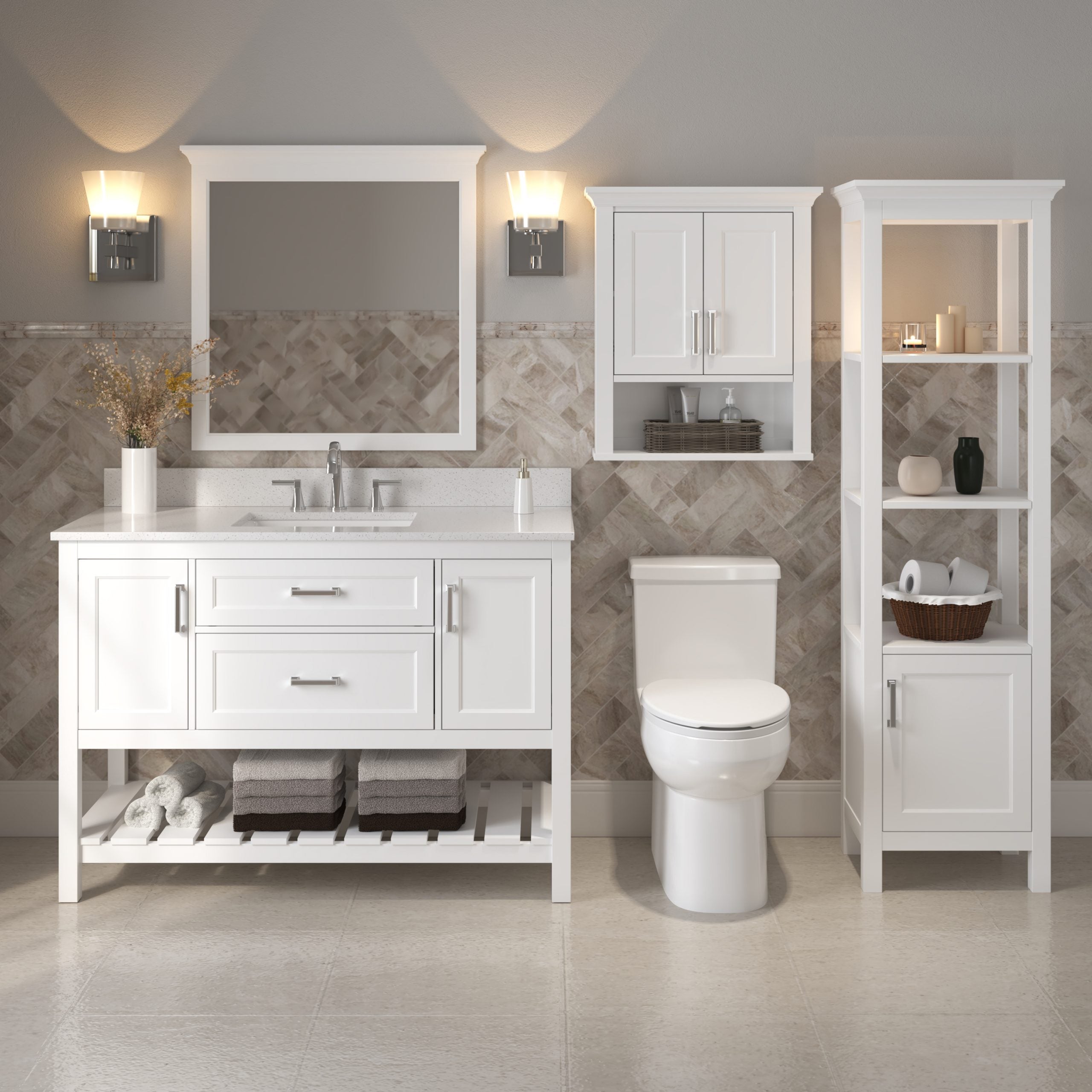 Rectangular Framed Wall Mounted Bathroom Mirror