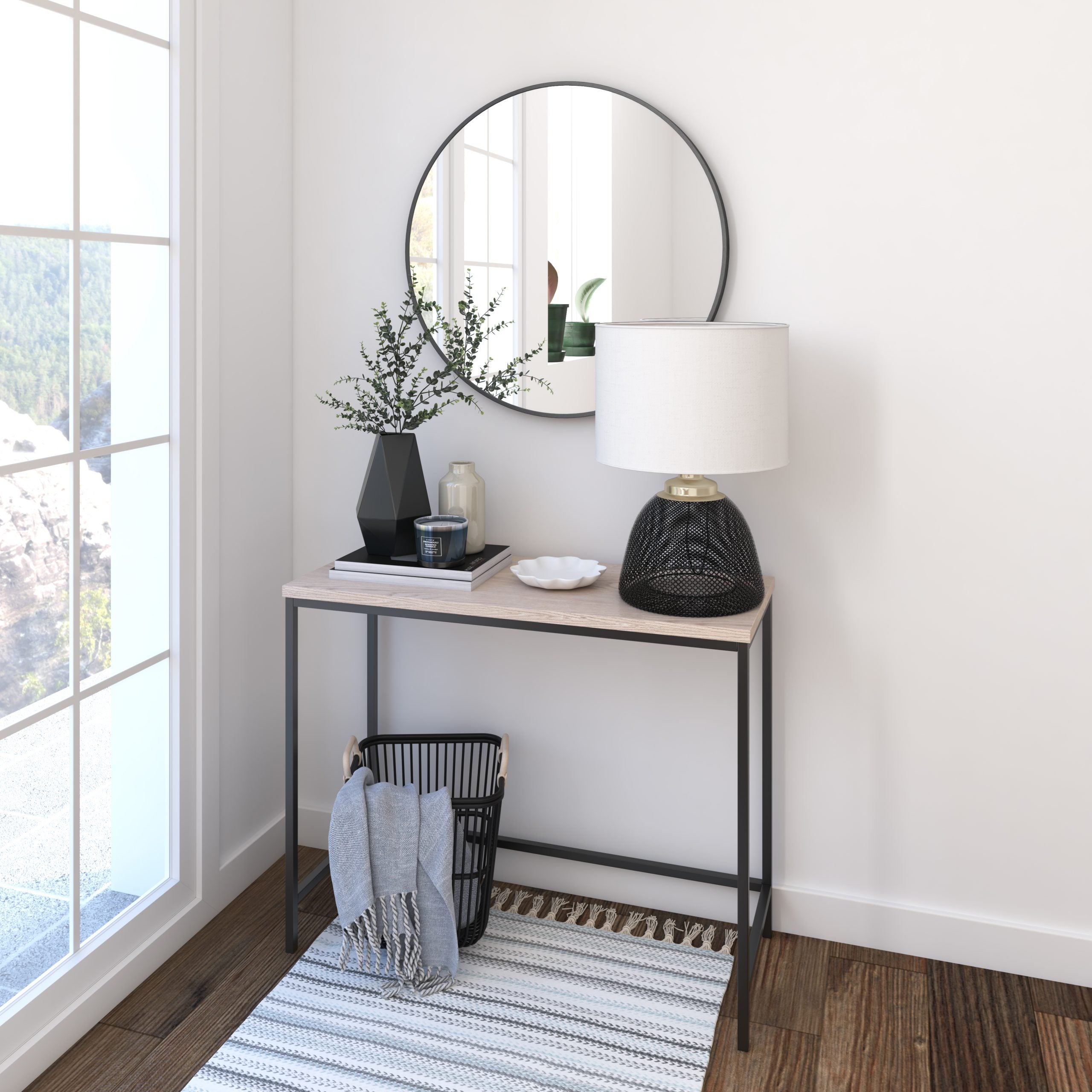 Round Framed Wall Mounted Bathroom Vanity Mirror(CRM）